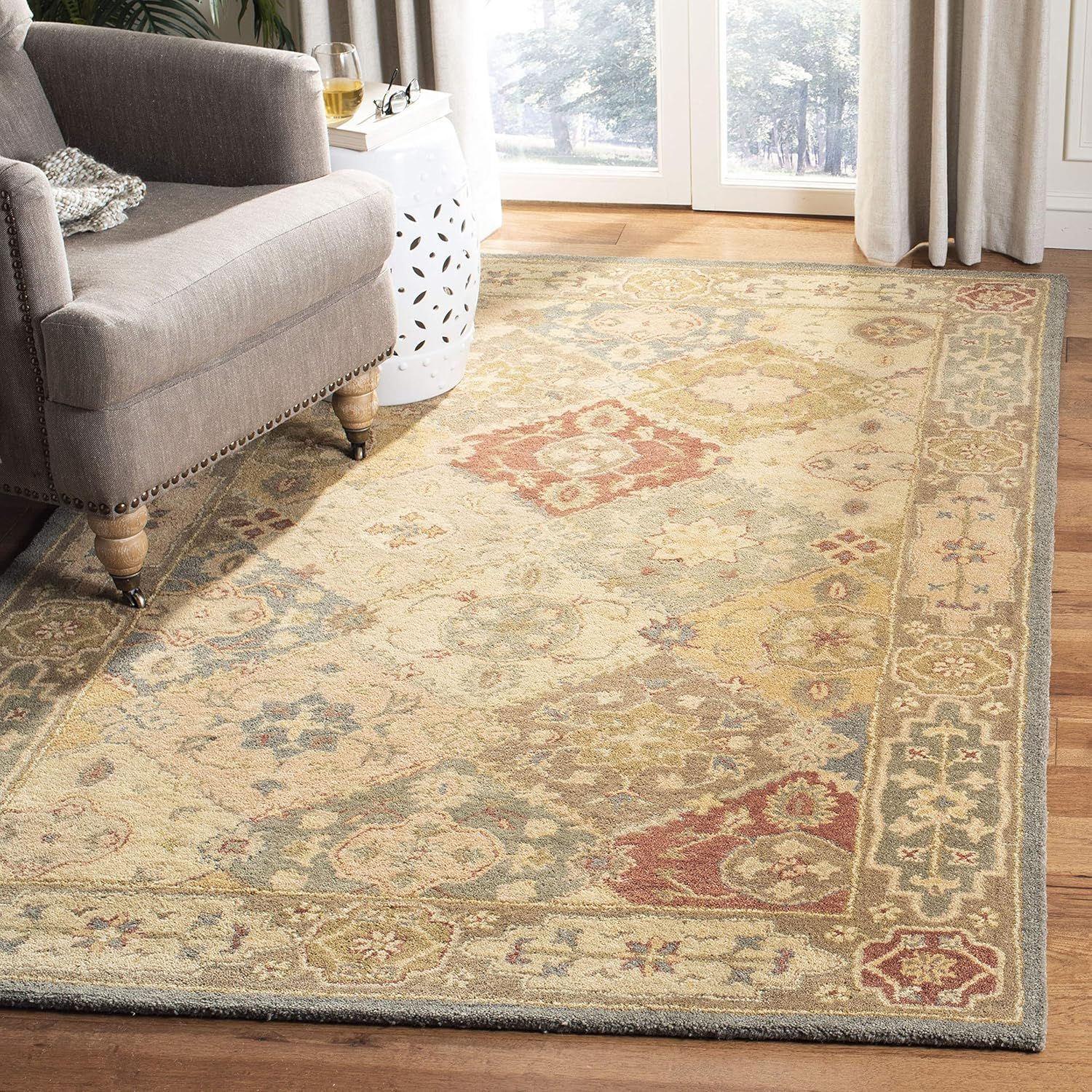 Ivory Handmade Tufted Wool Area Rug, 30" x 18"
