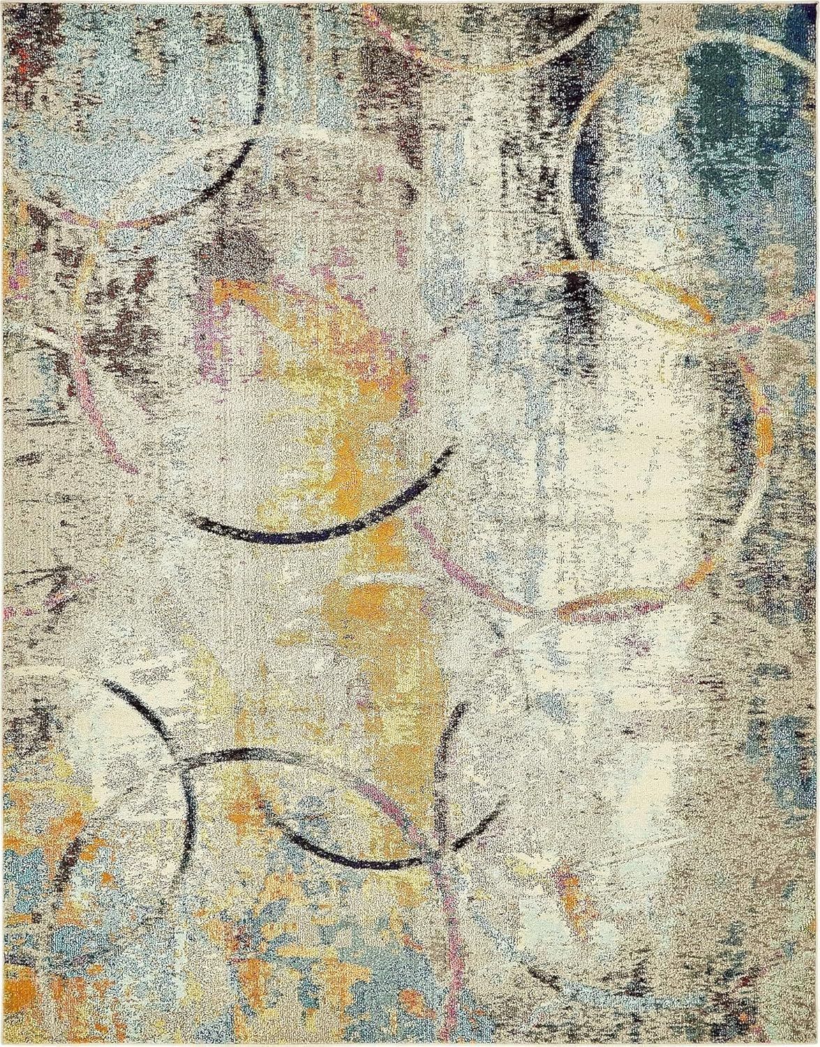 8' x 10' Vibrant Abstract Multi Synthetic Area Rug