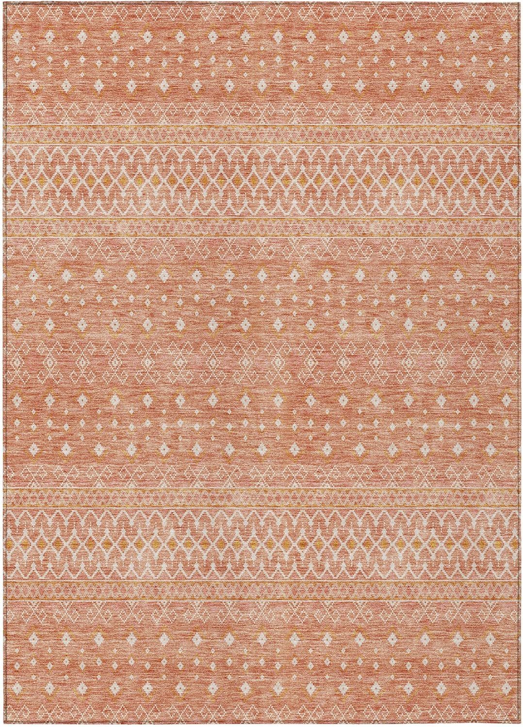 Salmon Flat Woven Synthetic Rectangular Indoor/Outdoor Rug