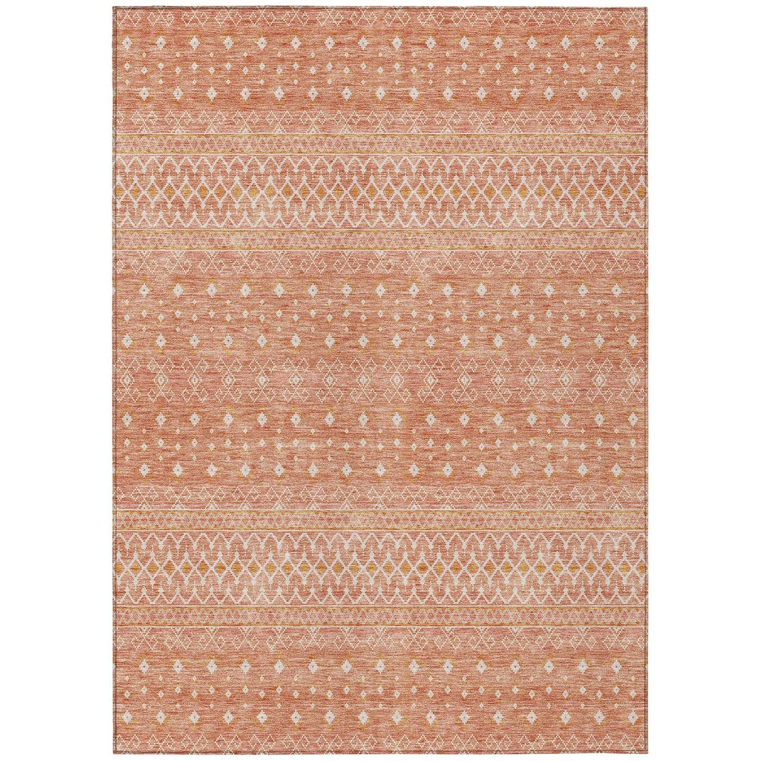 Salmon Flat Woven Synthetic Rectangular Indoor/Outdoor Rug