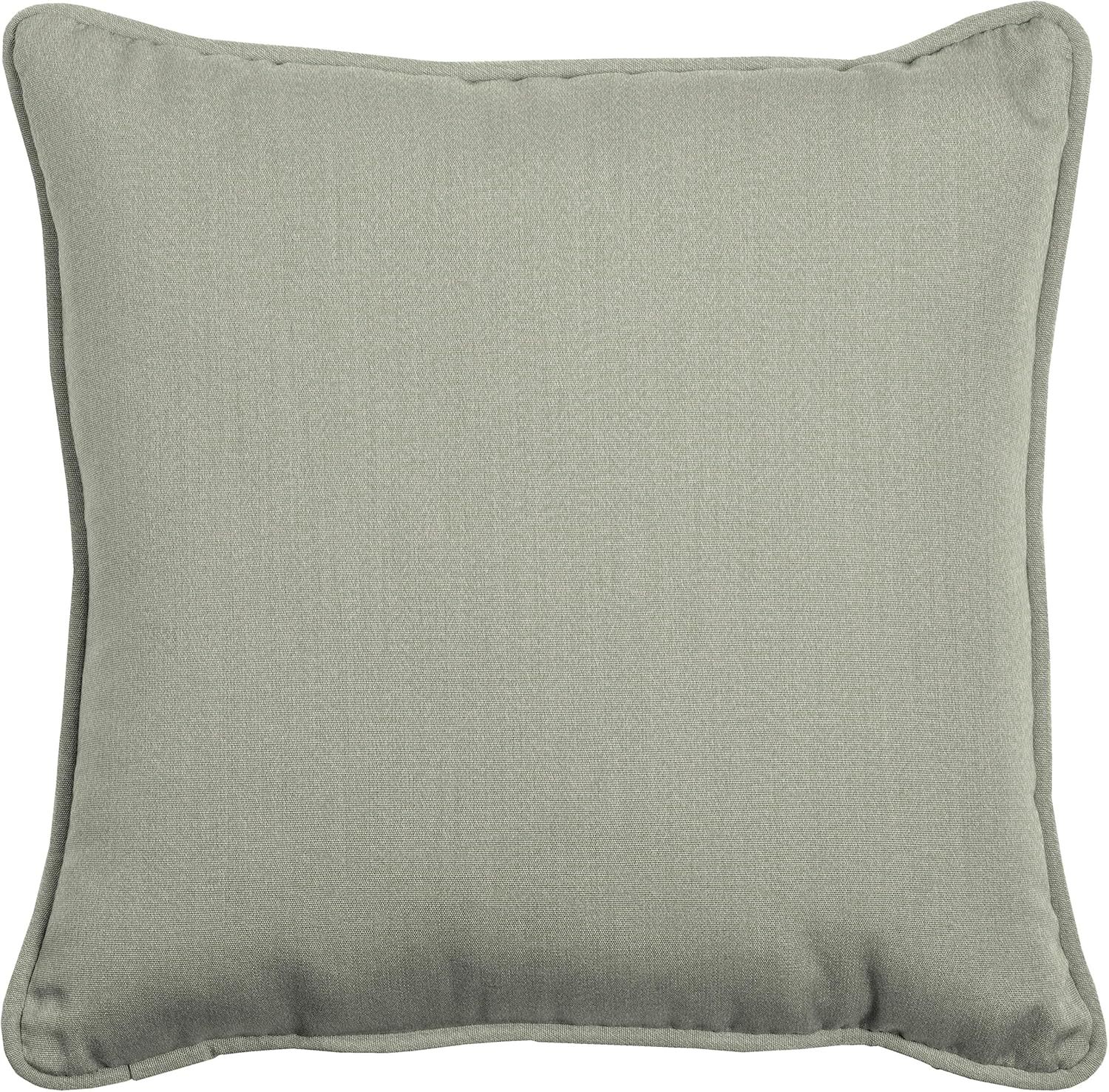 Light Grey 20" Square Outdoor Throw Pillow with Acrylic Fabric