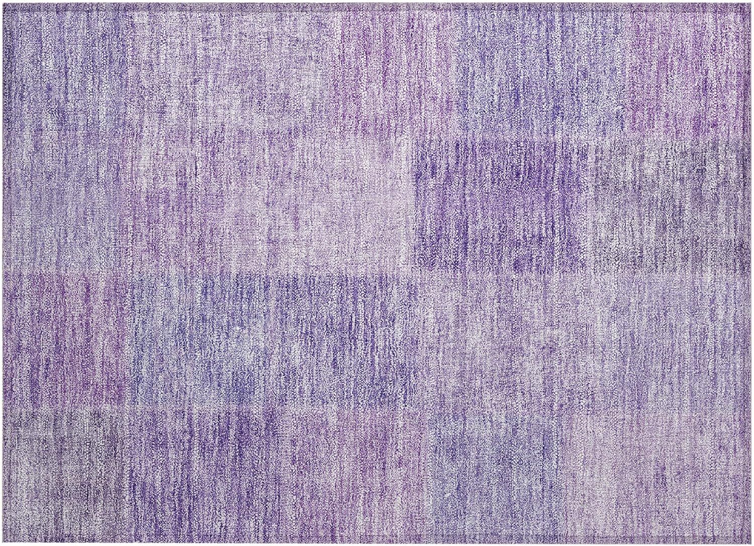 Lavender Patchwork Indoor/Outdoor Machine-Washable Area Rug