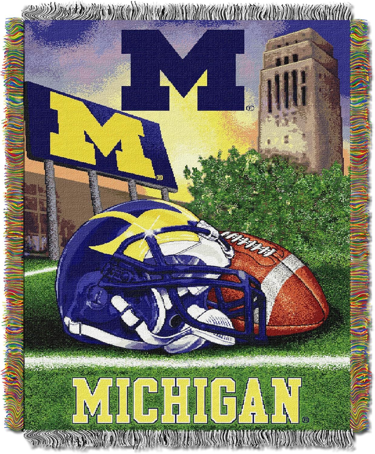 Michigan Wolverines Woven Tapestry Throw Blanket, 48" x 60", Multicolor