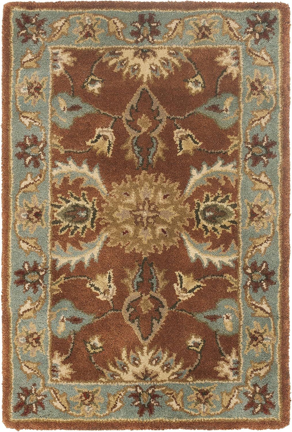 Luscious Blue Heritage 4' x 6' Hand-Tufted Wool Area Rug