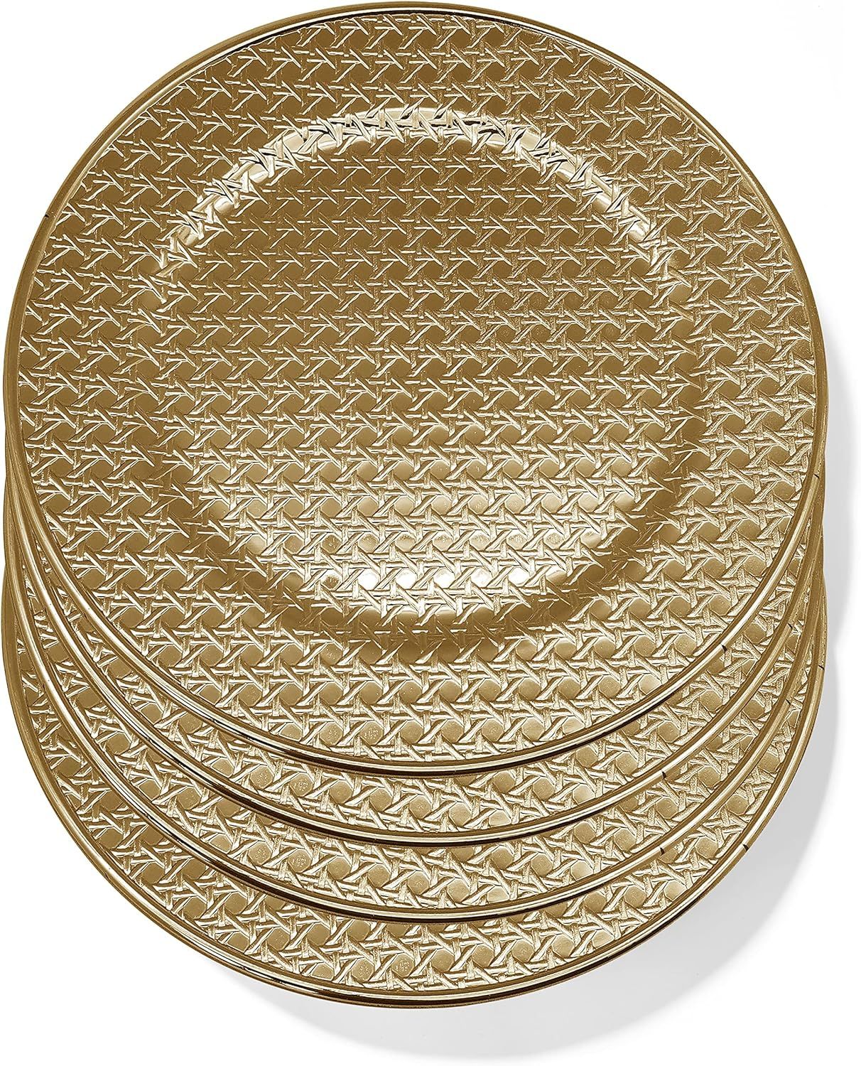 Gold 13" Decorative Polymer Charger Plates, Set of 4