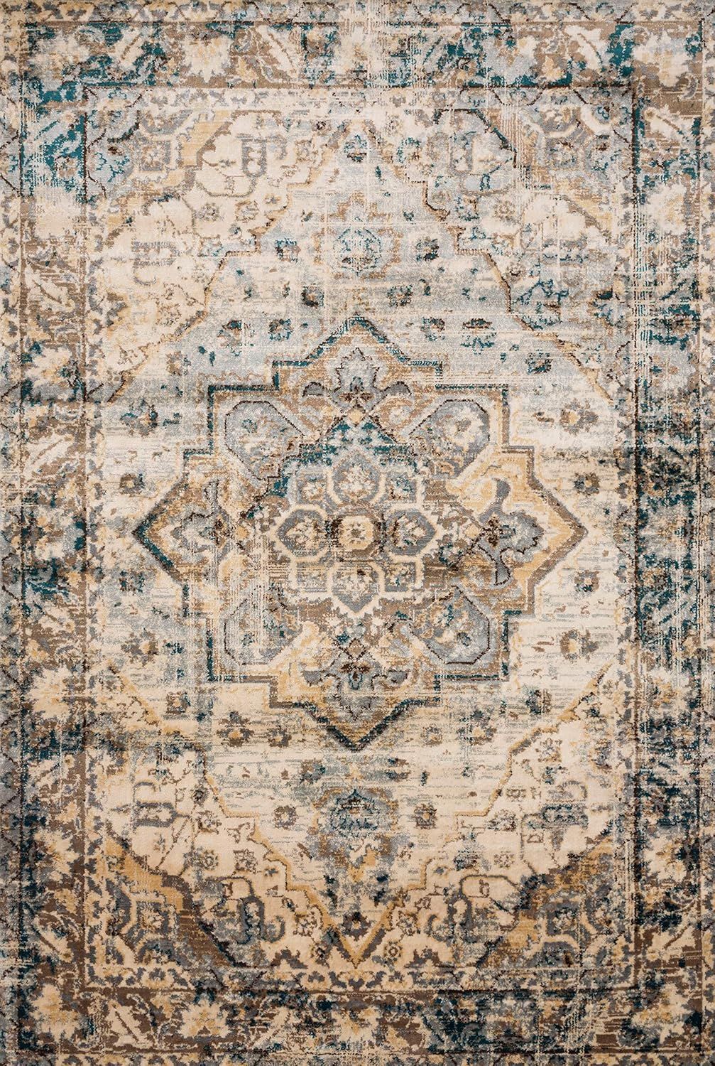 Isadora Oatmeal Bark 2'7" x 8' Synthetic Runner Rug