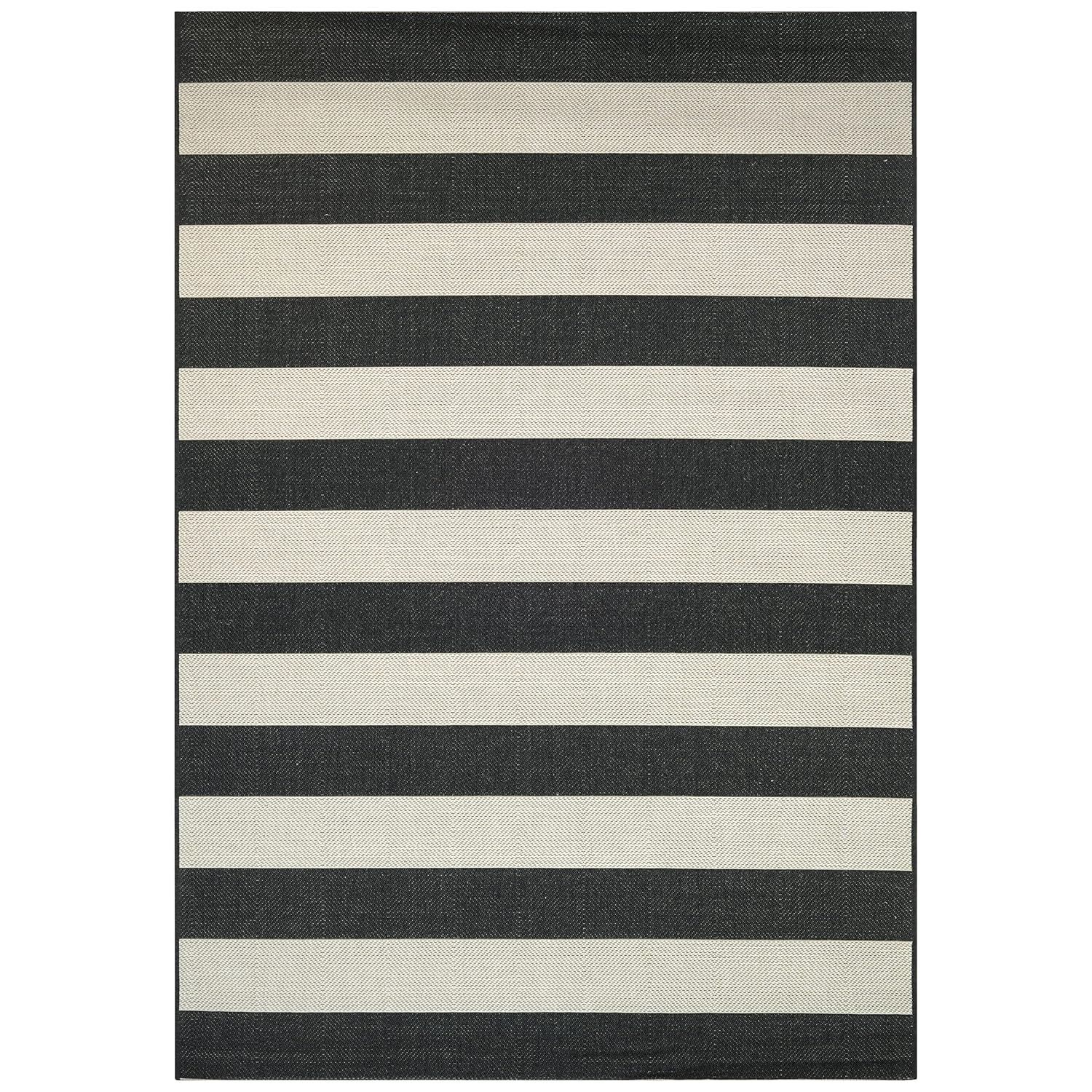 Afuera Yacht Club Ivory and Onyx 3' x 5' Outdoor Area Rug