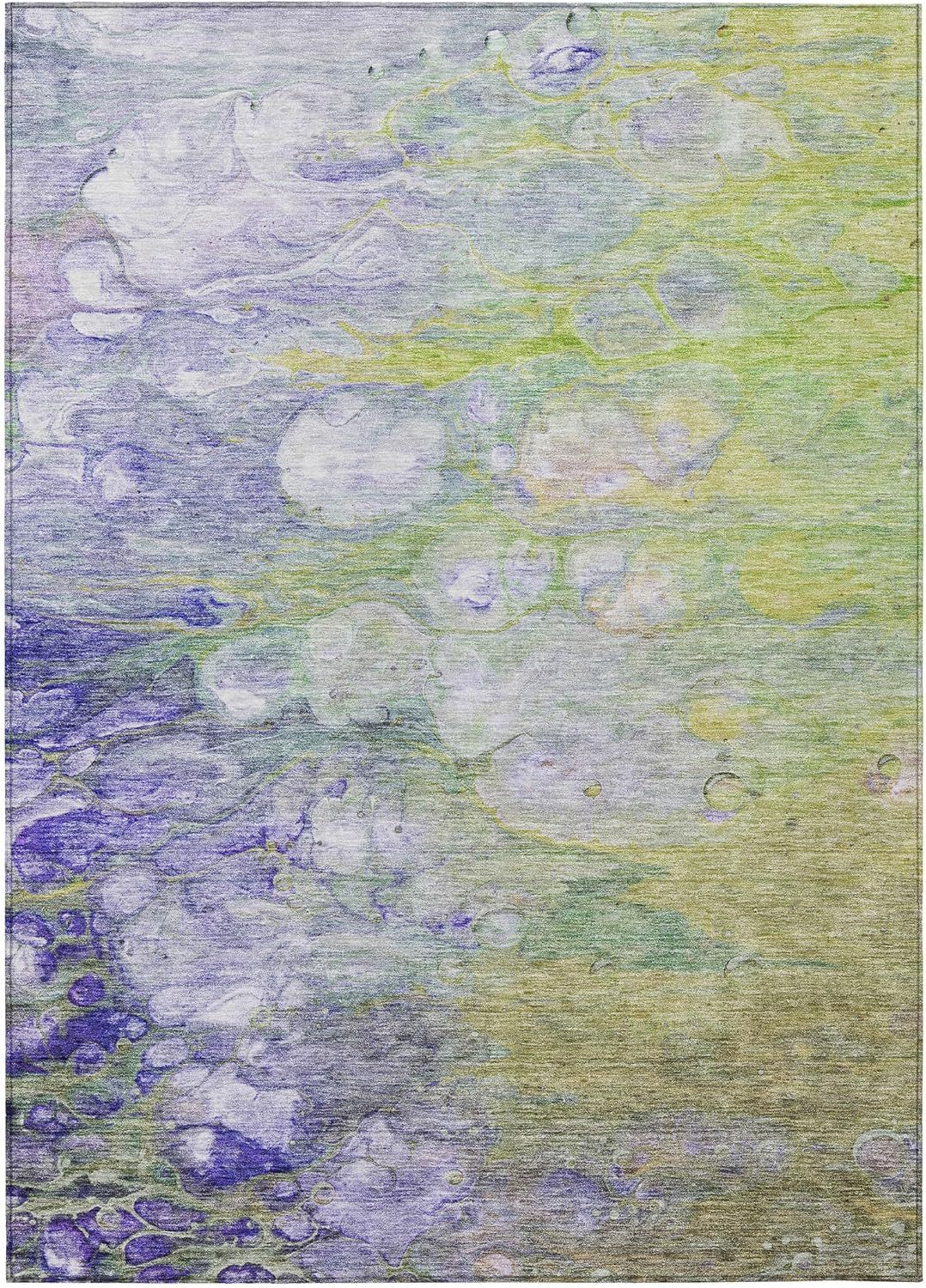 Aloe Abstract 3' x 5' Machine-Washable Indoor/Outdoor Rug