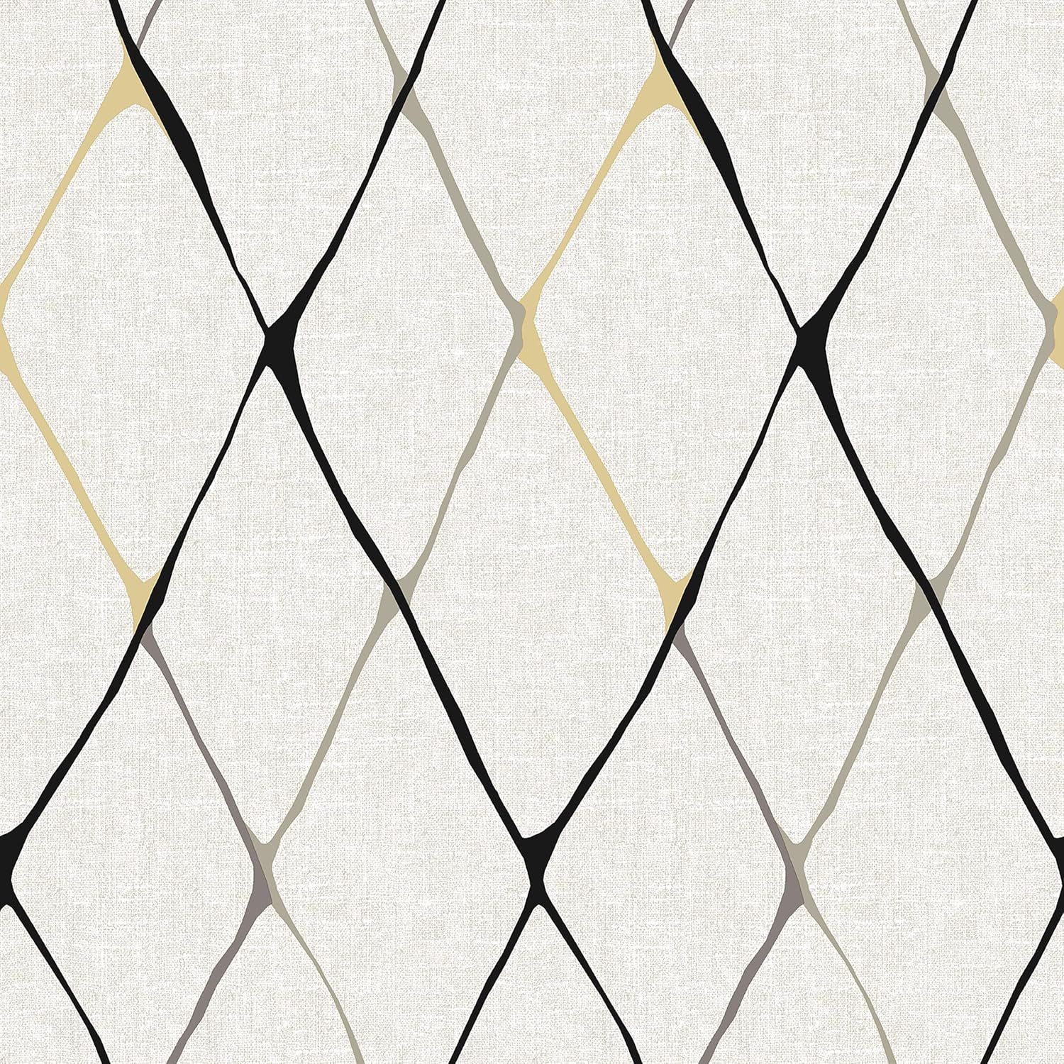 Graphite Diamondlike Geometric Peel and Stick Wallpaper Roll