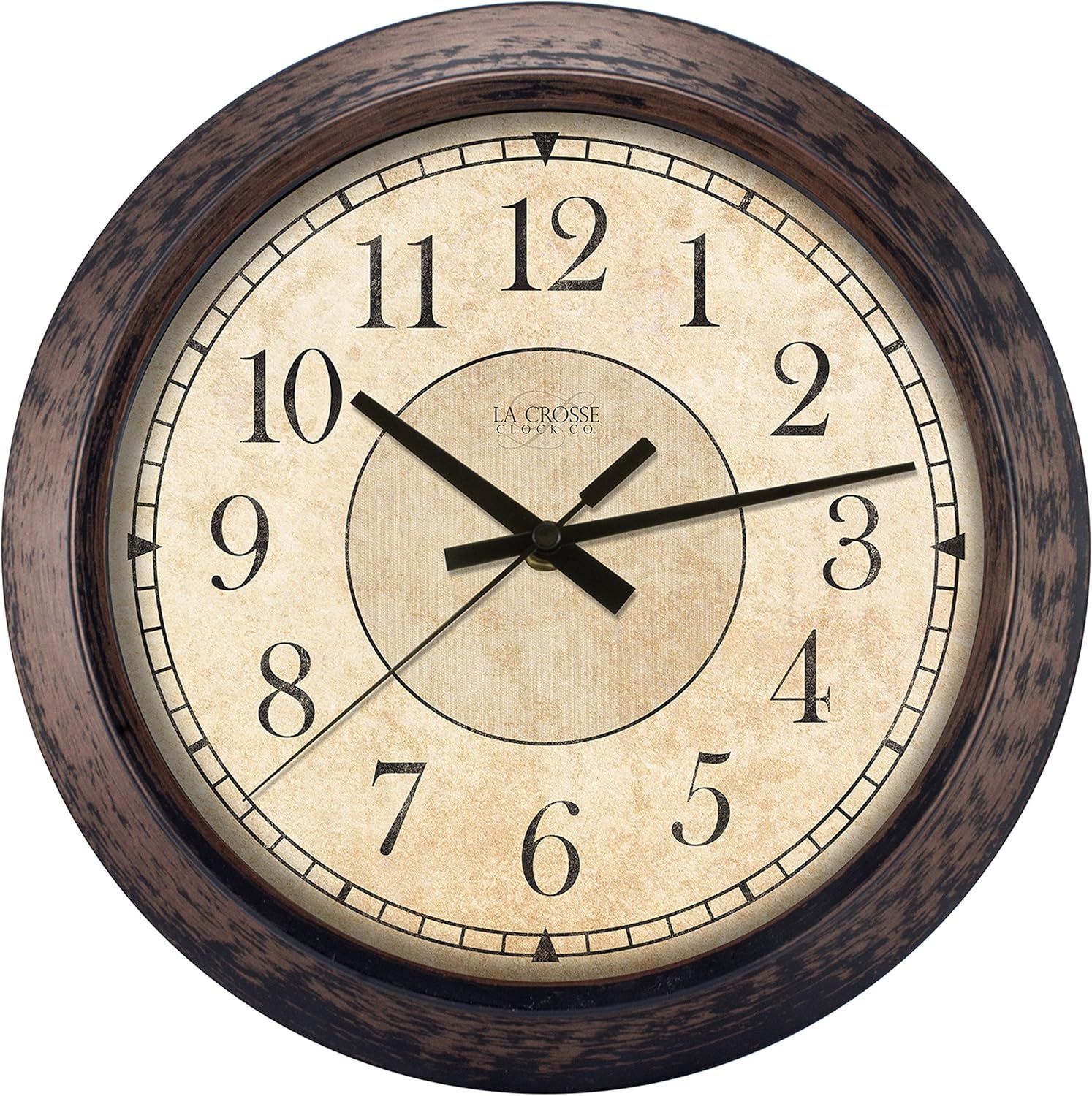 Rustic Brown 14" Round Analog Wall Clock