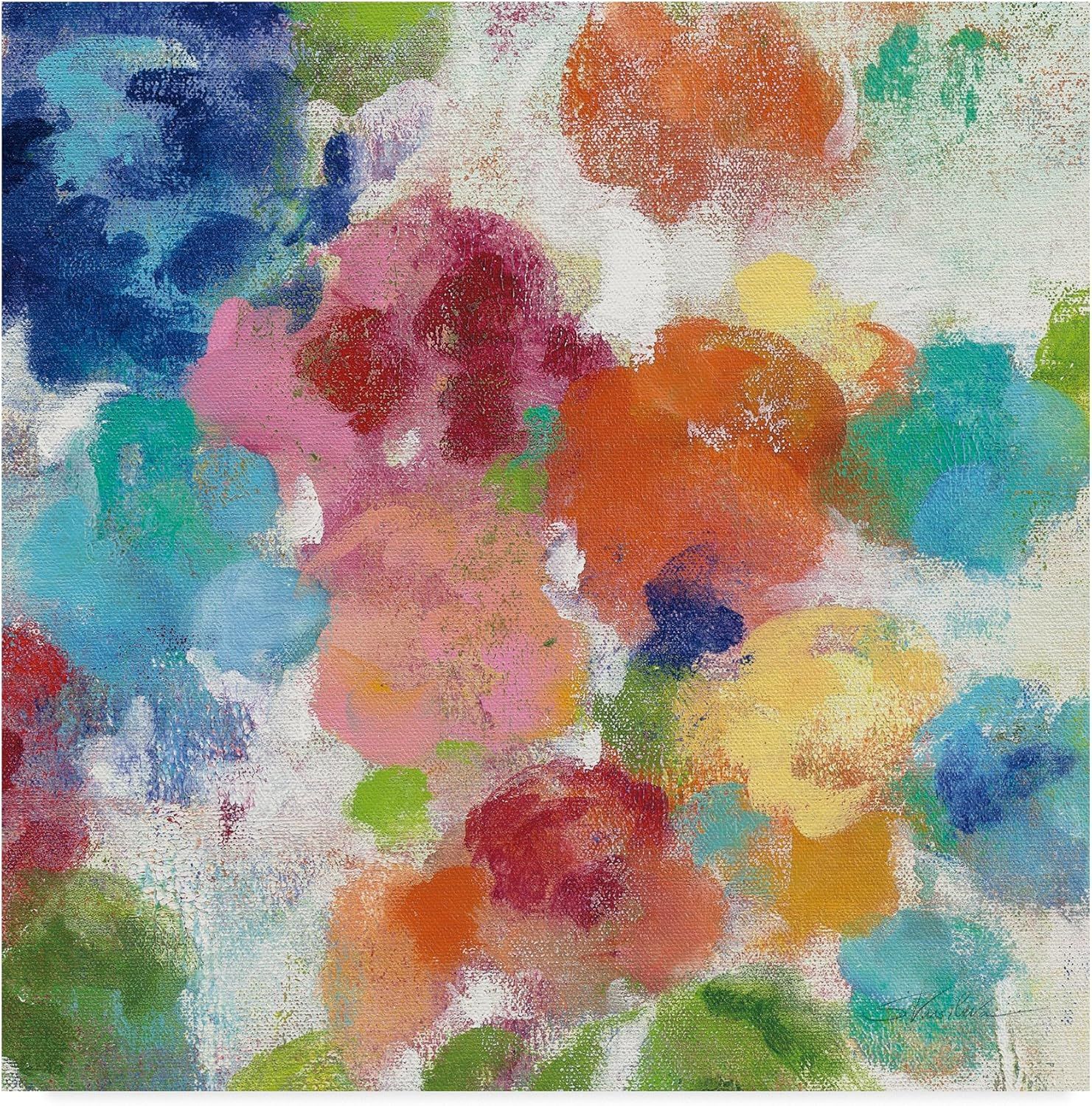 Vibrant Multicolor Floral Canvas Print, 24" x 24"