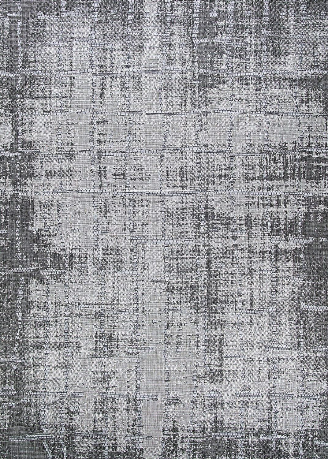 Charm Anthracite-Light Grey Flat Woven Reversible Area Rug 6 x 9