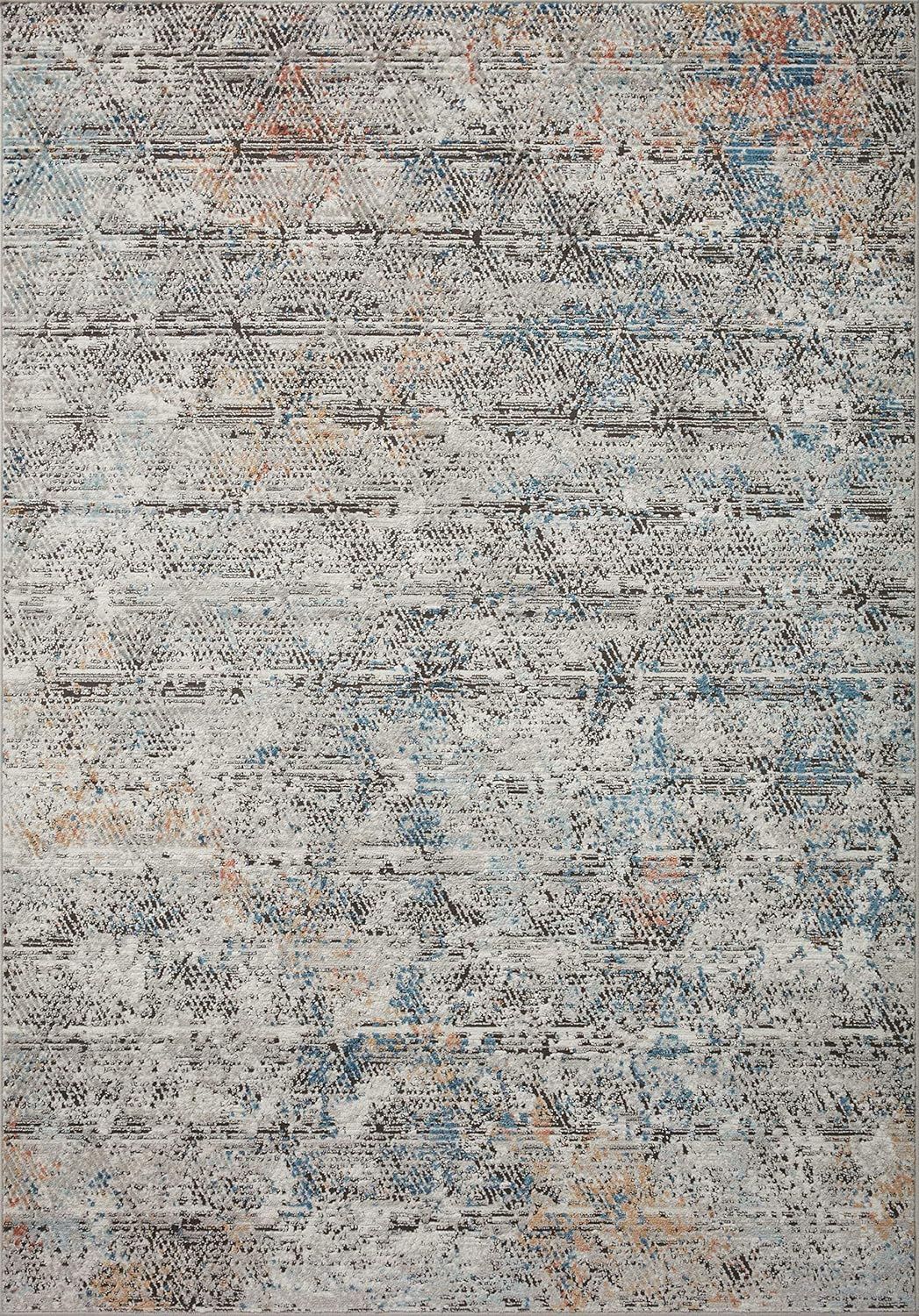 Bianca Gray and Multi-Color Stain-Resistant Area Rug