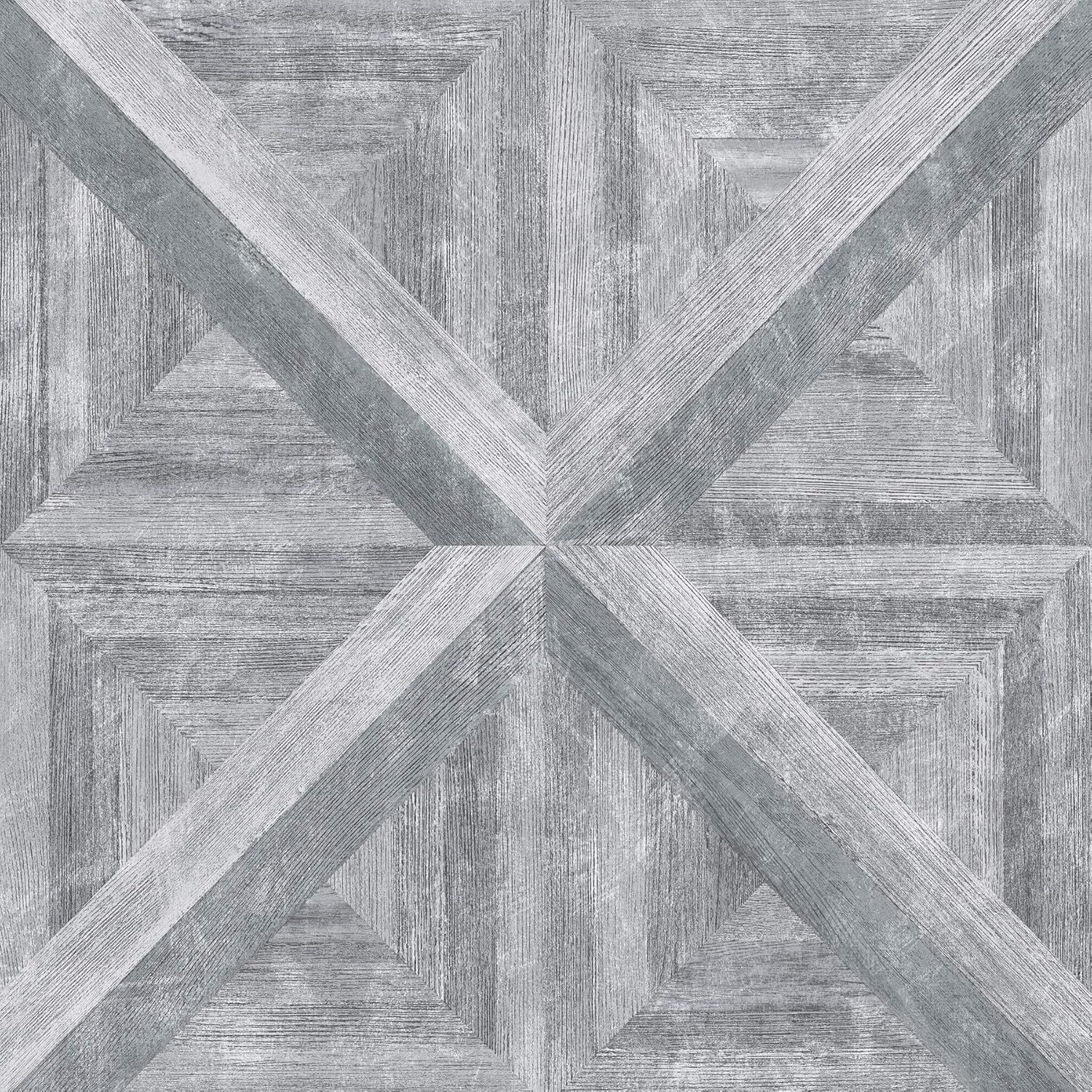 Angeline Grey Geometric Wood Non-Pasted Wallpaper