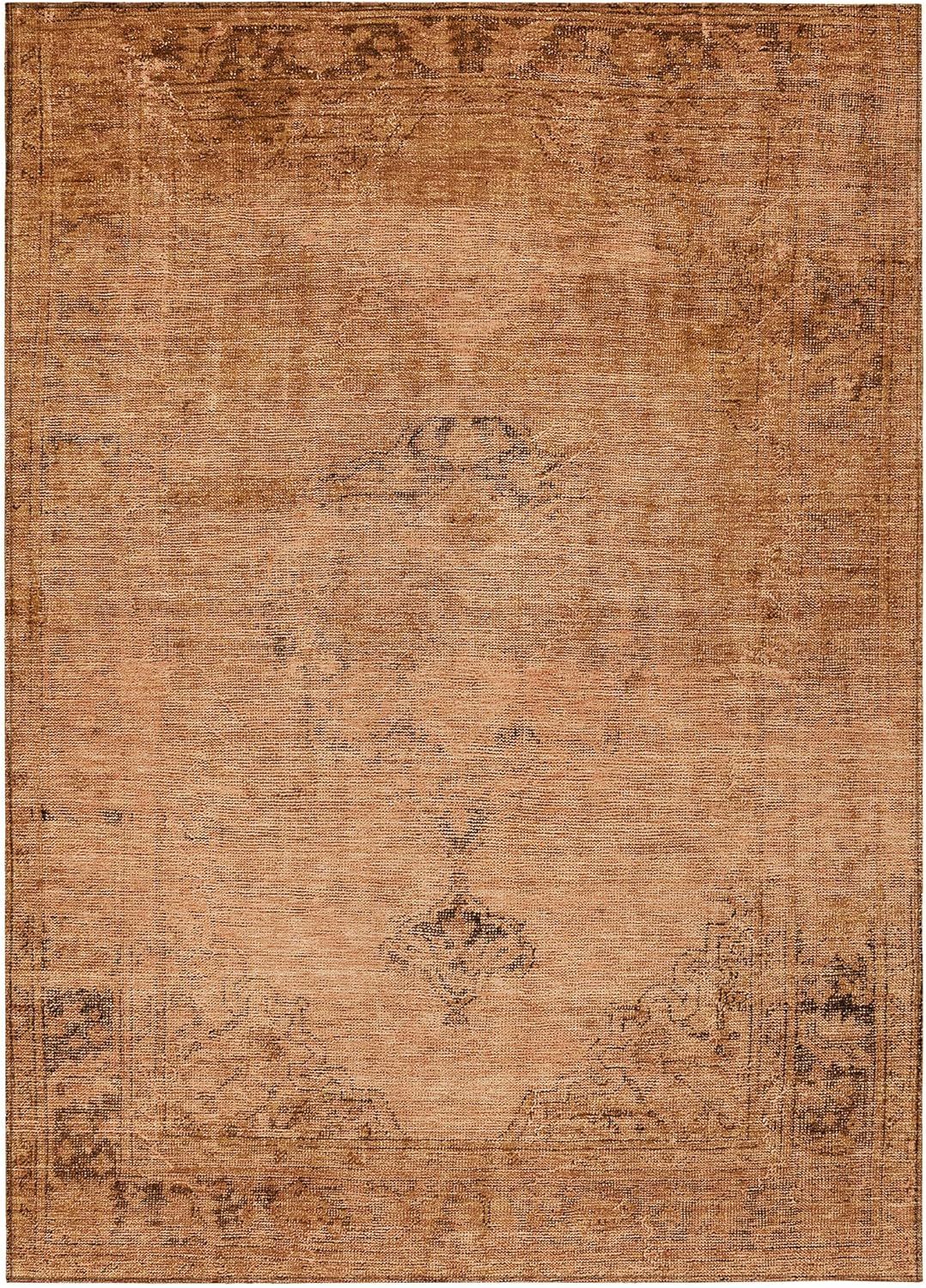 Copper Flat Woven Synthetic 5' x 7' Washable Area Rug