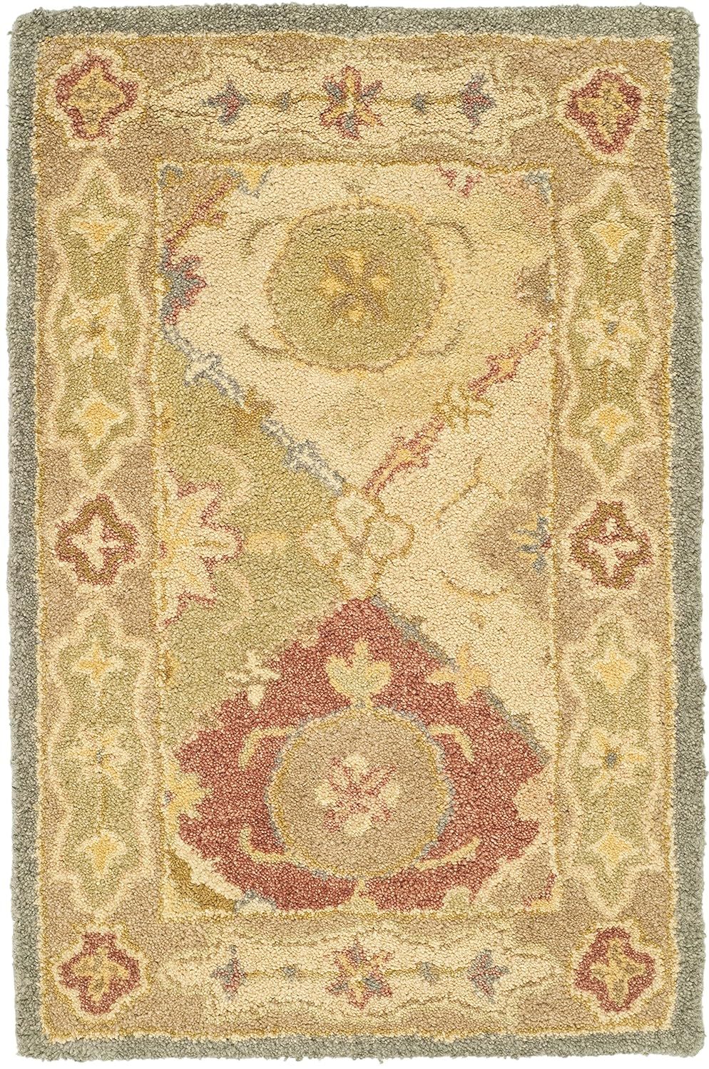 Ivory Handmade Tufted Wool Area Rug, 30" x 18"