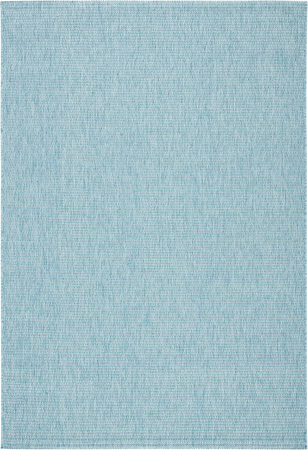 Blue 9' x 12' Rectangular Easy Care Synthetic Rug