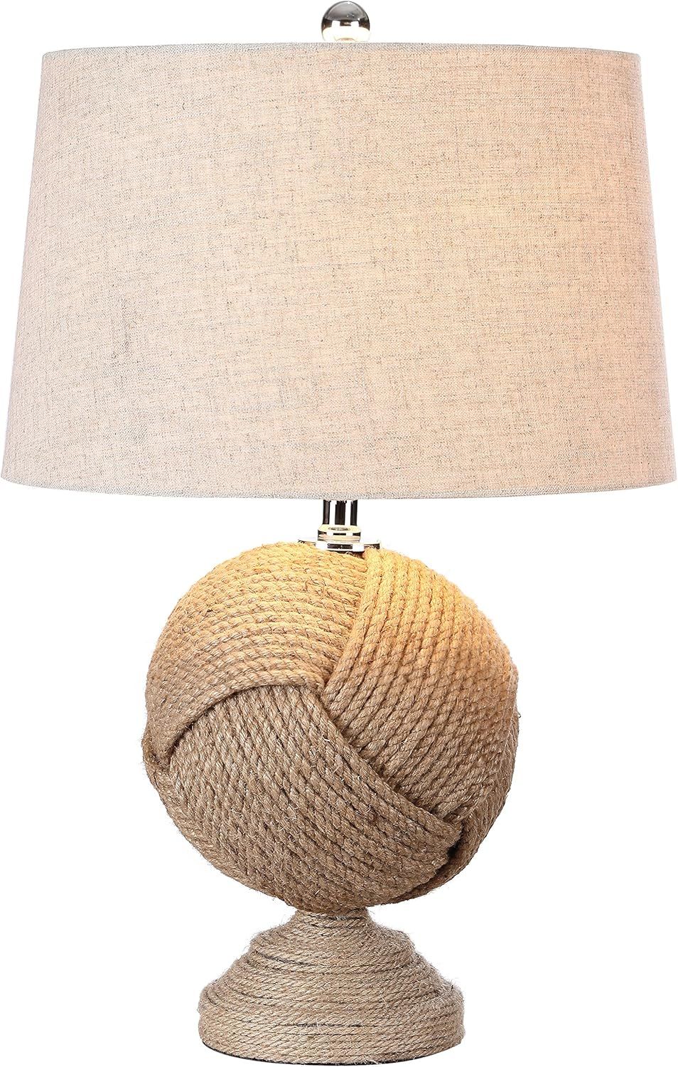 Monkey's Fist 24" Knotted Rope Coastal Table Lamp with Flax Shade