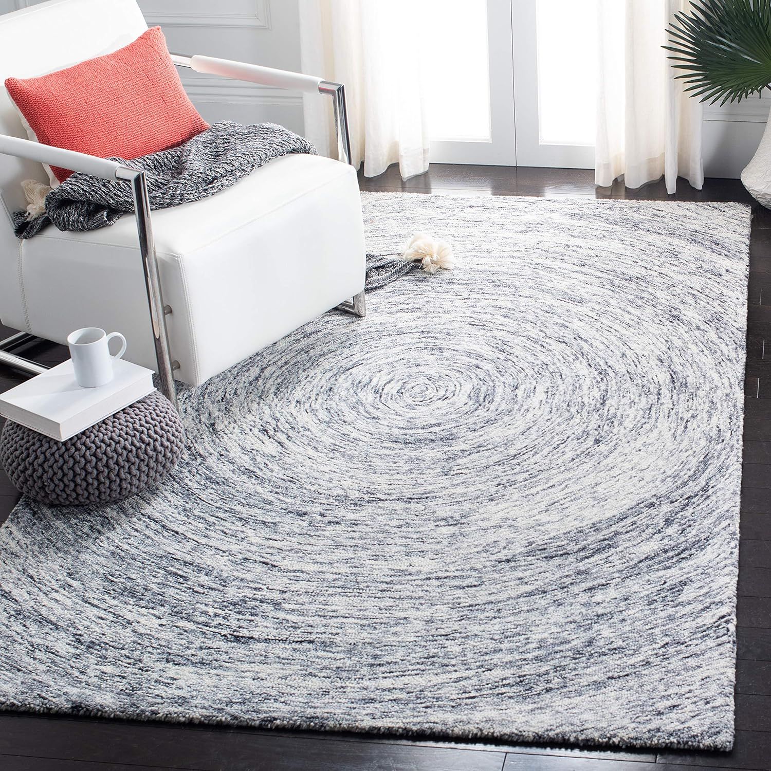 Gray Hand-Tufted Wool 9' x 12' Rectangular Rug