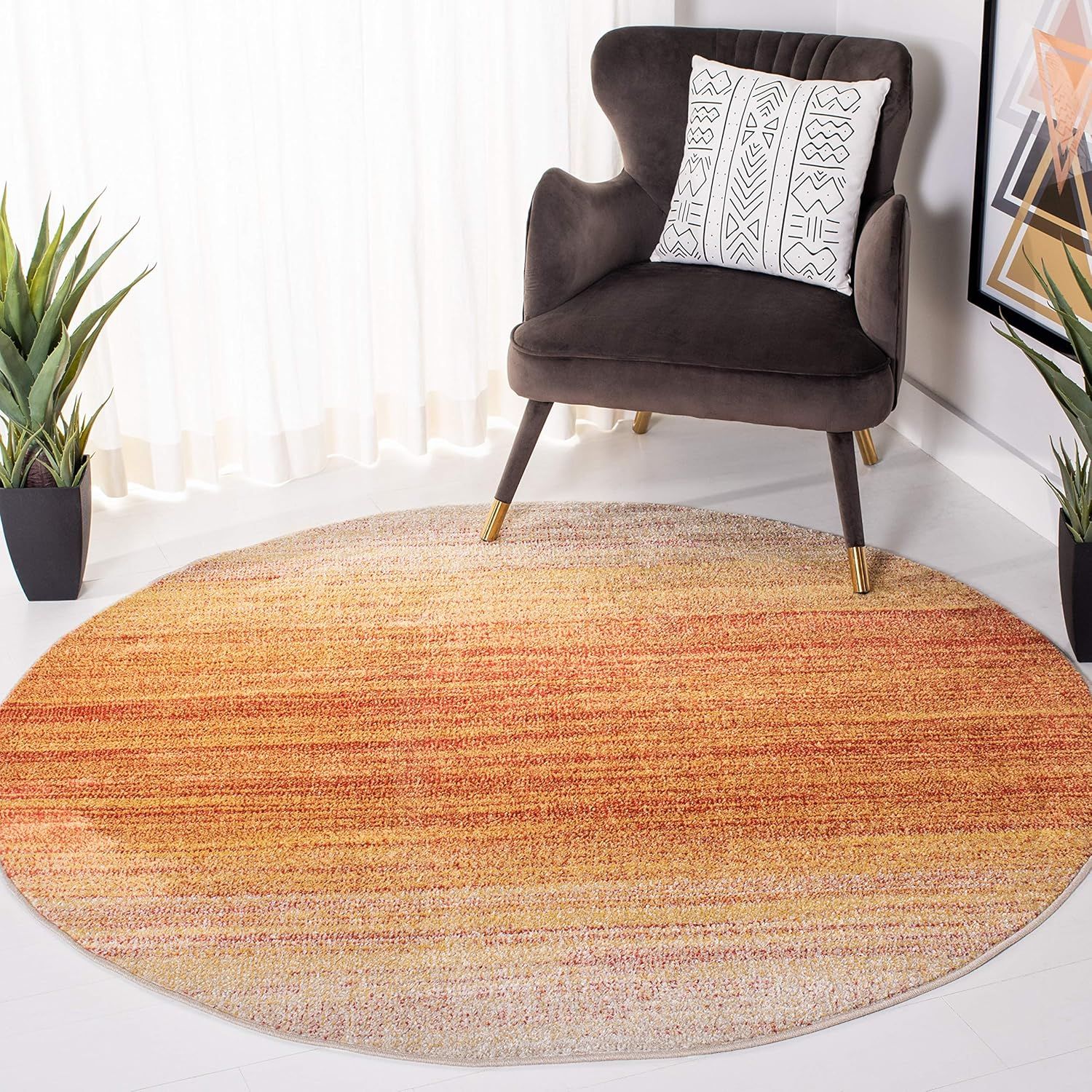 Adirondack Orange and Red 6' x 9' Gradient Area Rug
