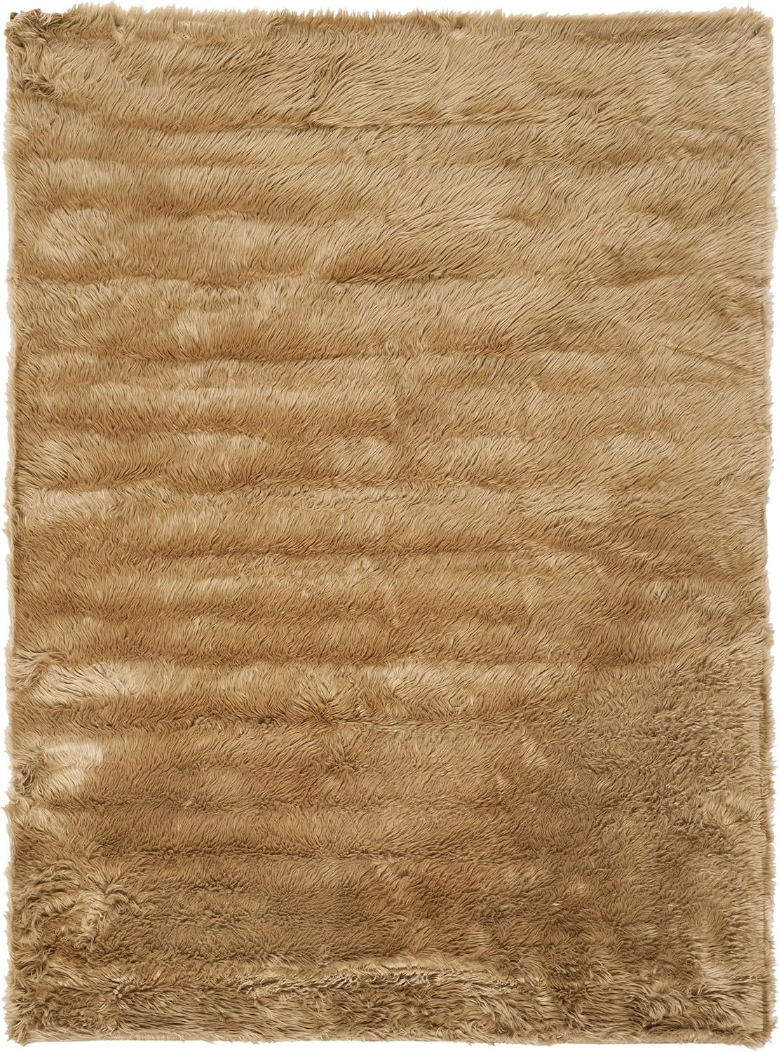 Gray Tufted Handmade Cotton Sheepskin Fur Rug 3' x 5'