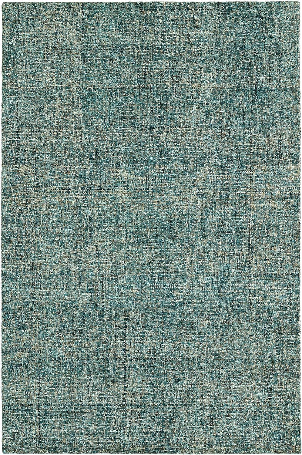 Handmade Turquoise & Teal Wool Rectangular Rug 3'6" x 5'6"