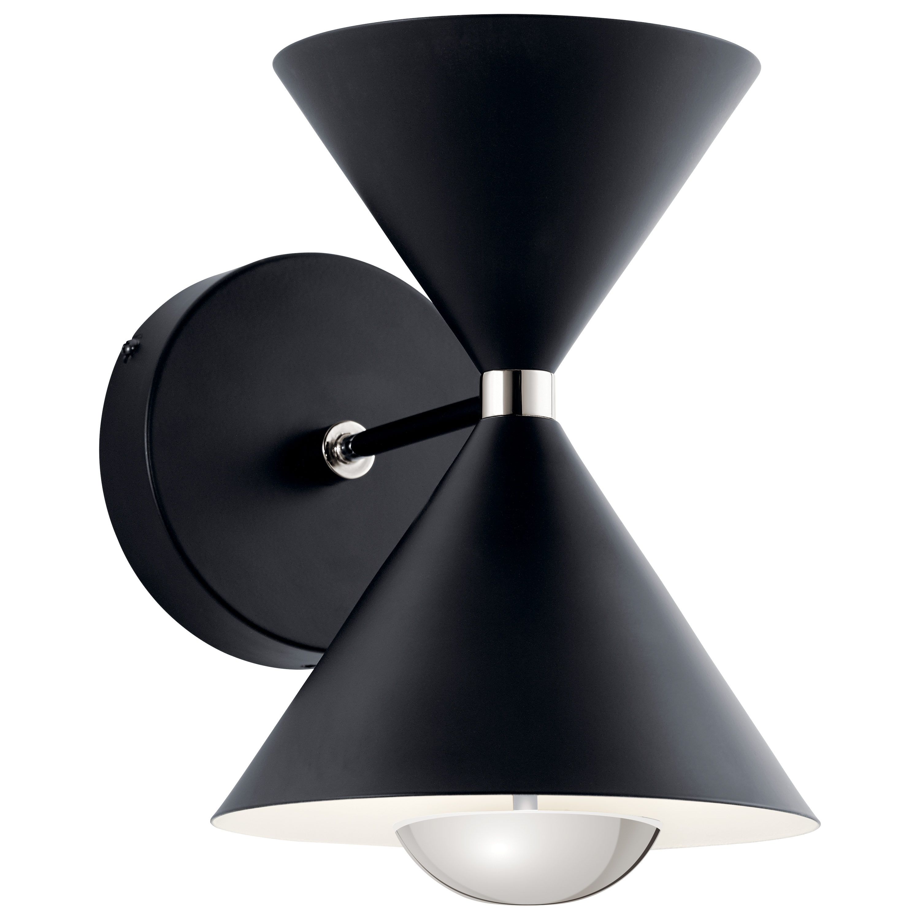 Matte Black Dimmable LED Wall Sconce with Clear Shade