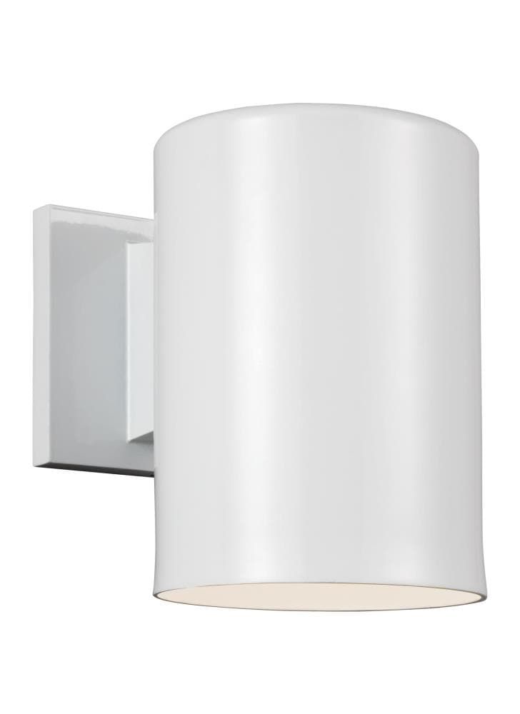 Sleek White Aluminum 7.25" Outdoor Wall Lantern