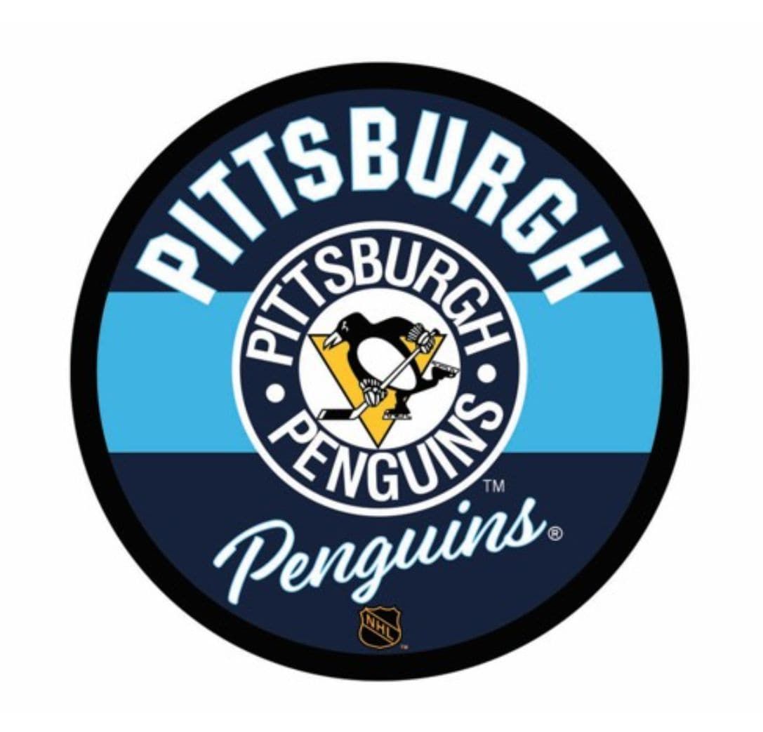 Pittsburgh Penguins Round Blue and Black Acrylic LED Wall Decor