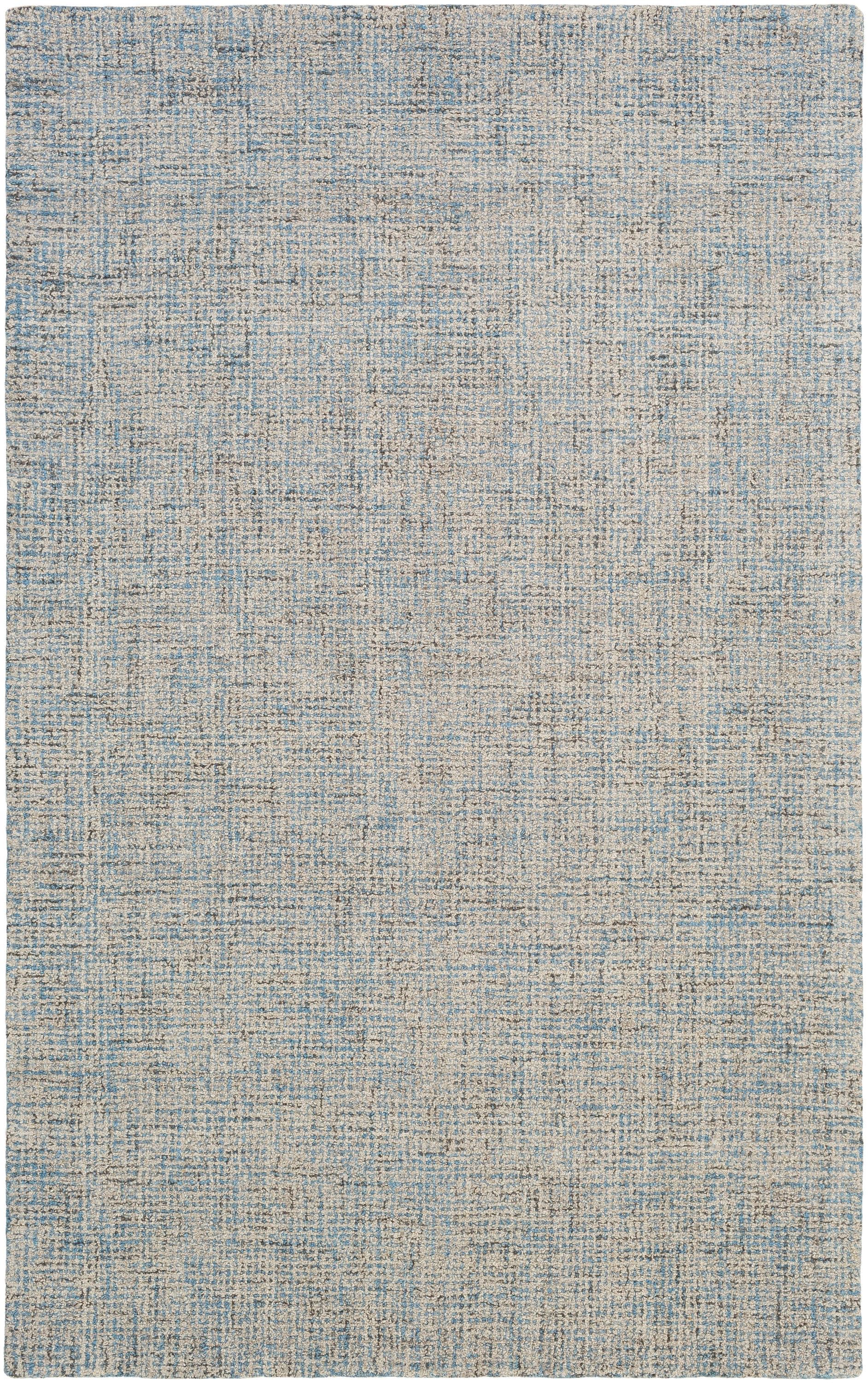Hand-Tufted Reversible Light Blue Wool 5' x 7' Area Rug