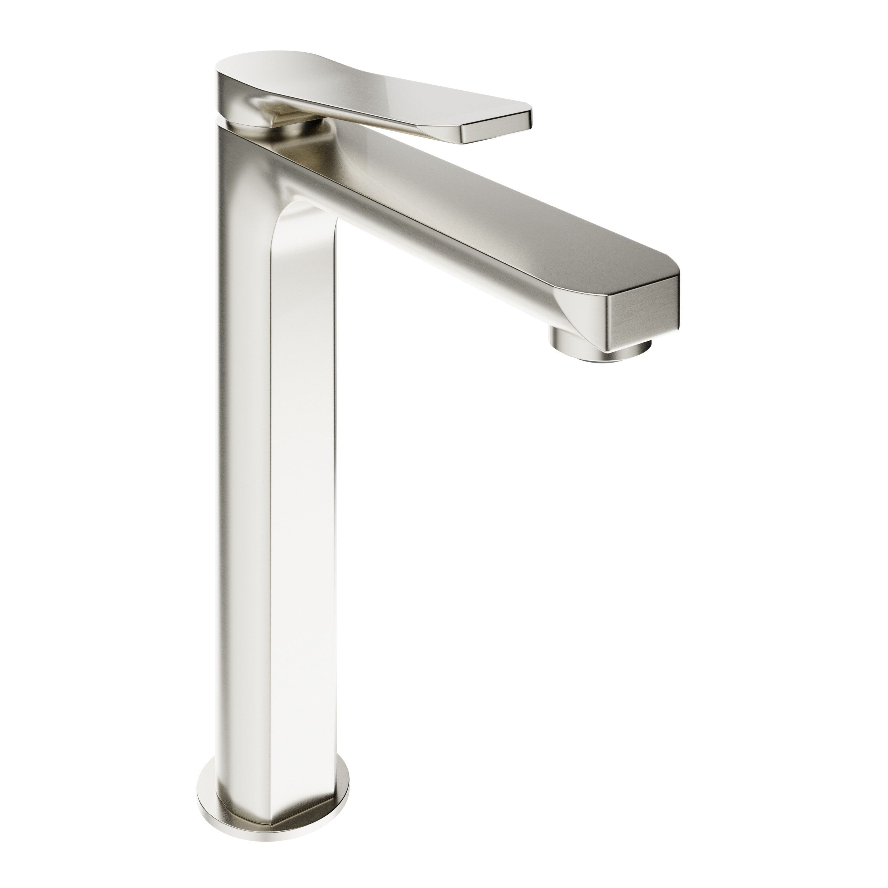 Brushed Nickel Single Handle Bathroom Faucet with Pop-Up Drain