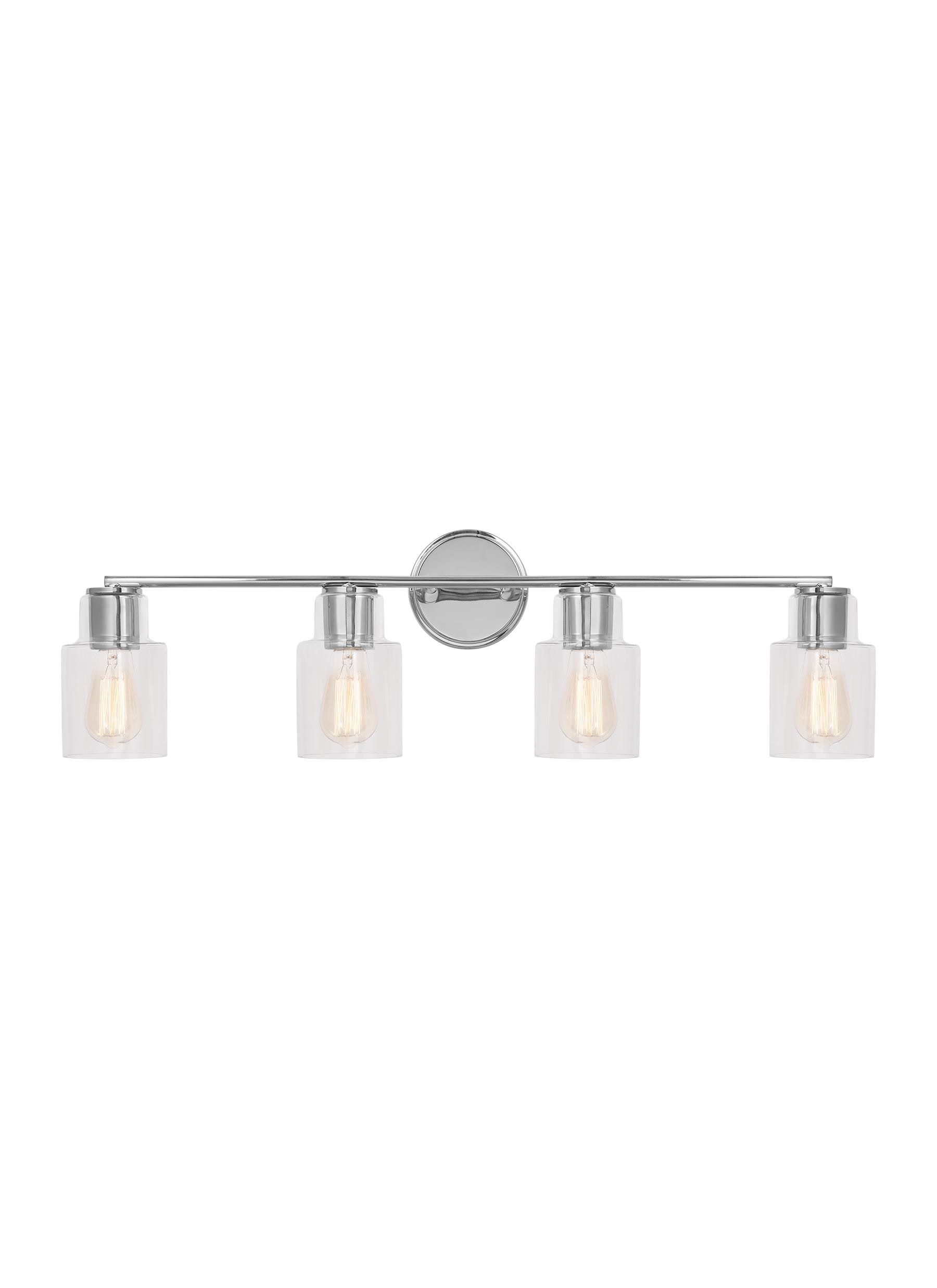 Scott Living Sayward 32.375-in 4-Light Chrome Transitional Vanity Light