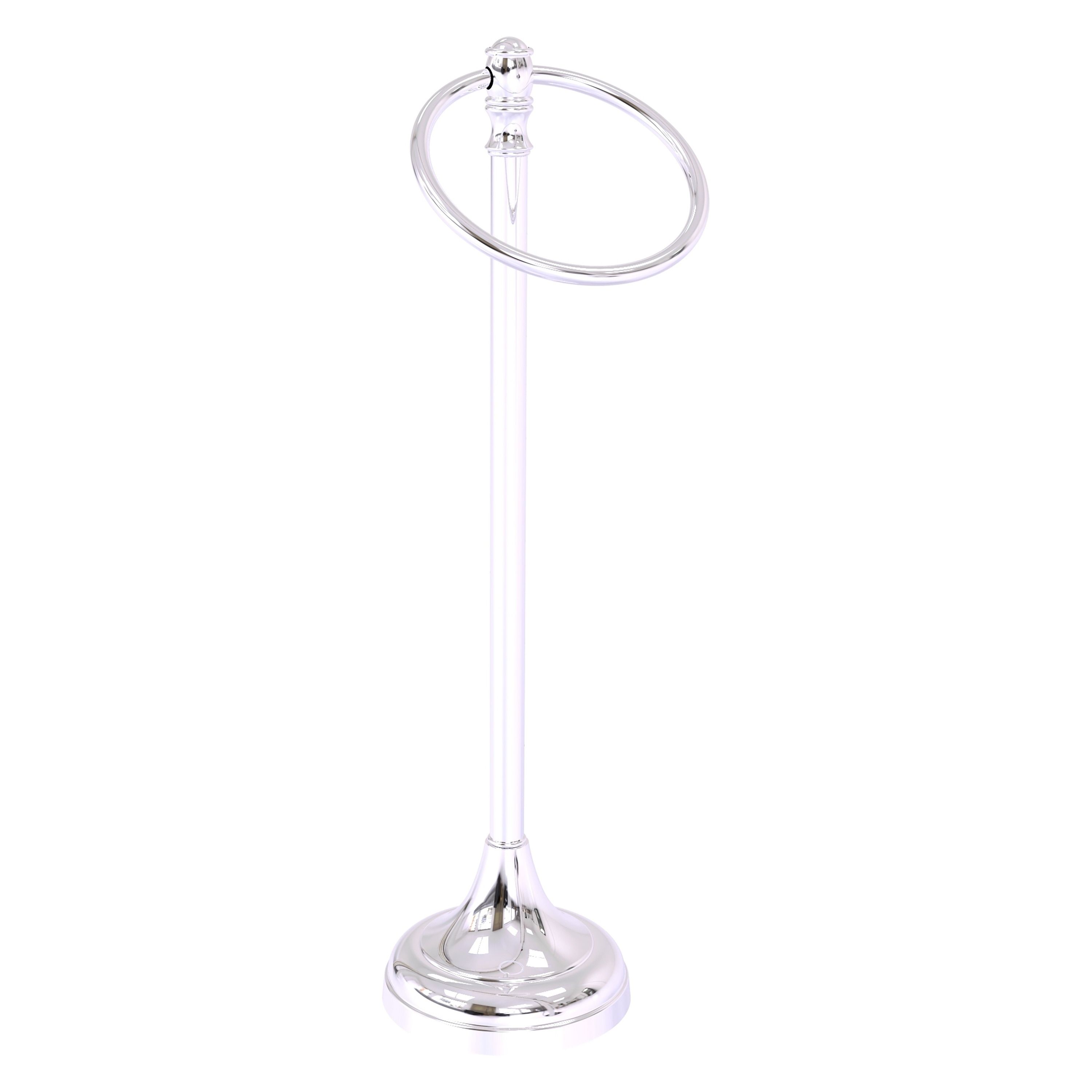 Polished Chrome Crystal Accent Guest Towel Ring Stand