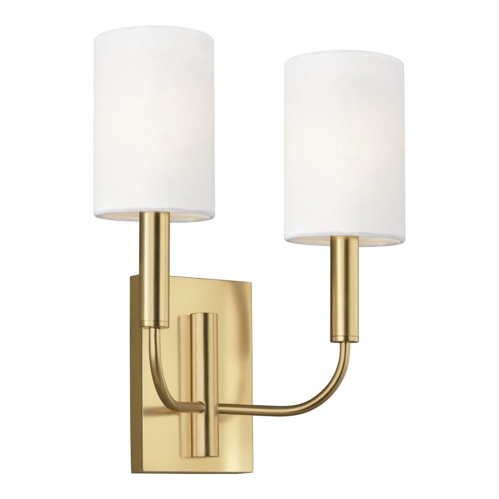 Brianna Burnished Brass 2-Light Dimmable Cylinder Sconce