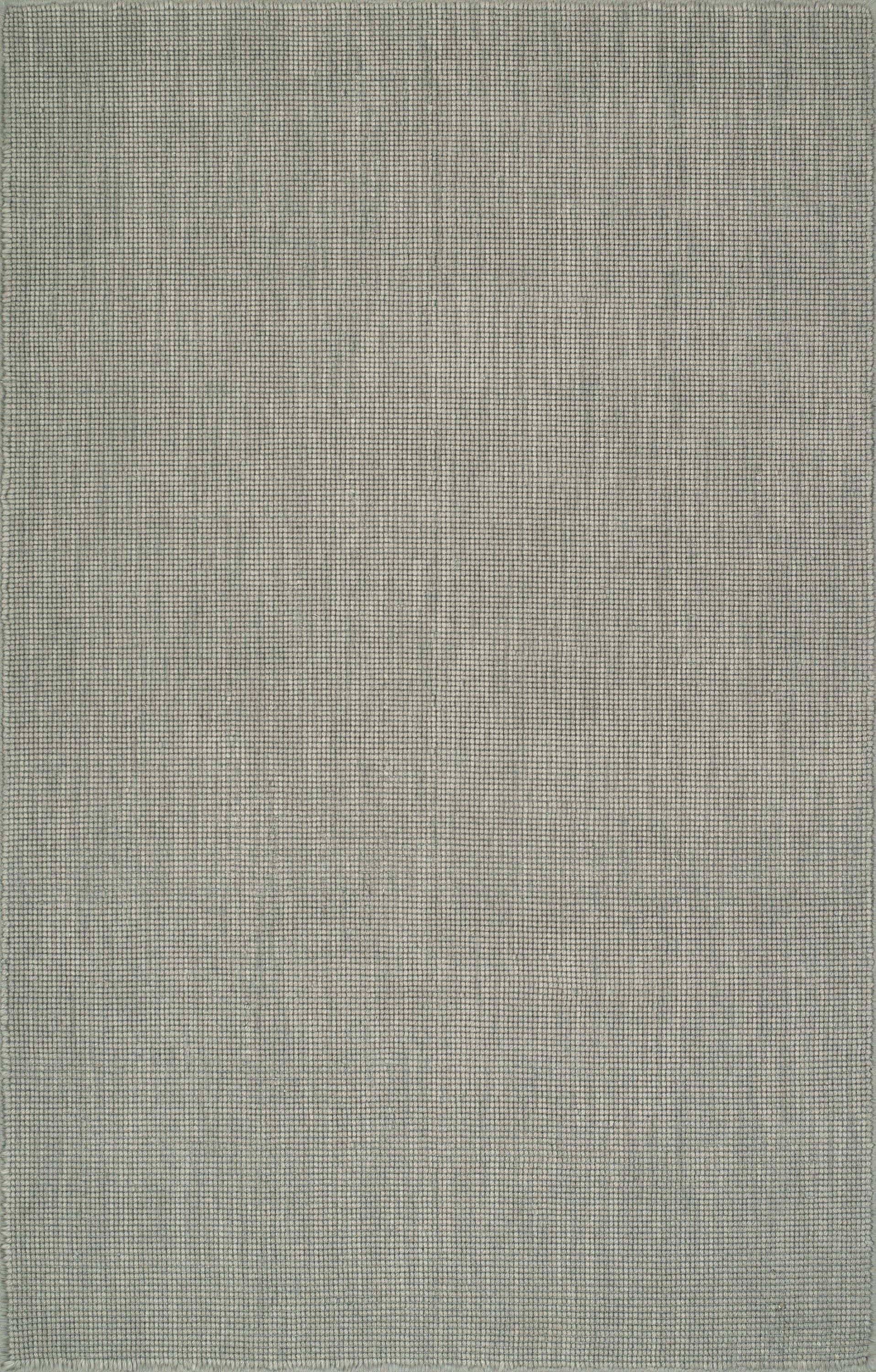Hand-Loomed Gray Solid Wool Rectangular Rug 3'6" x 5'6"