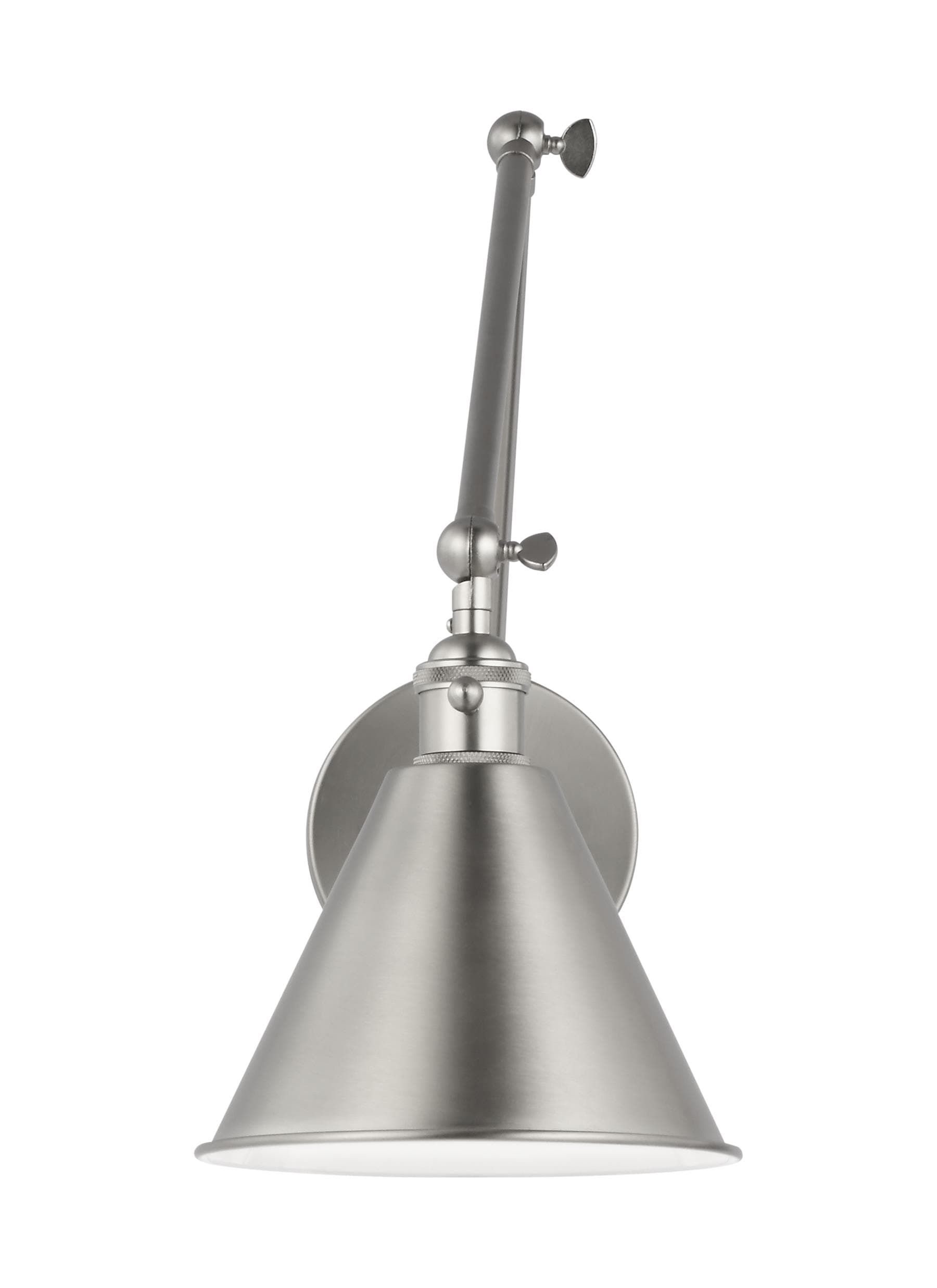 14.25" Black and Nickel Outdoor Swing Arm Sconce