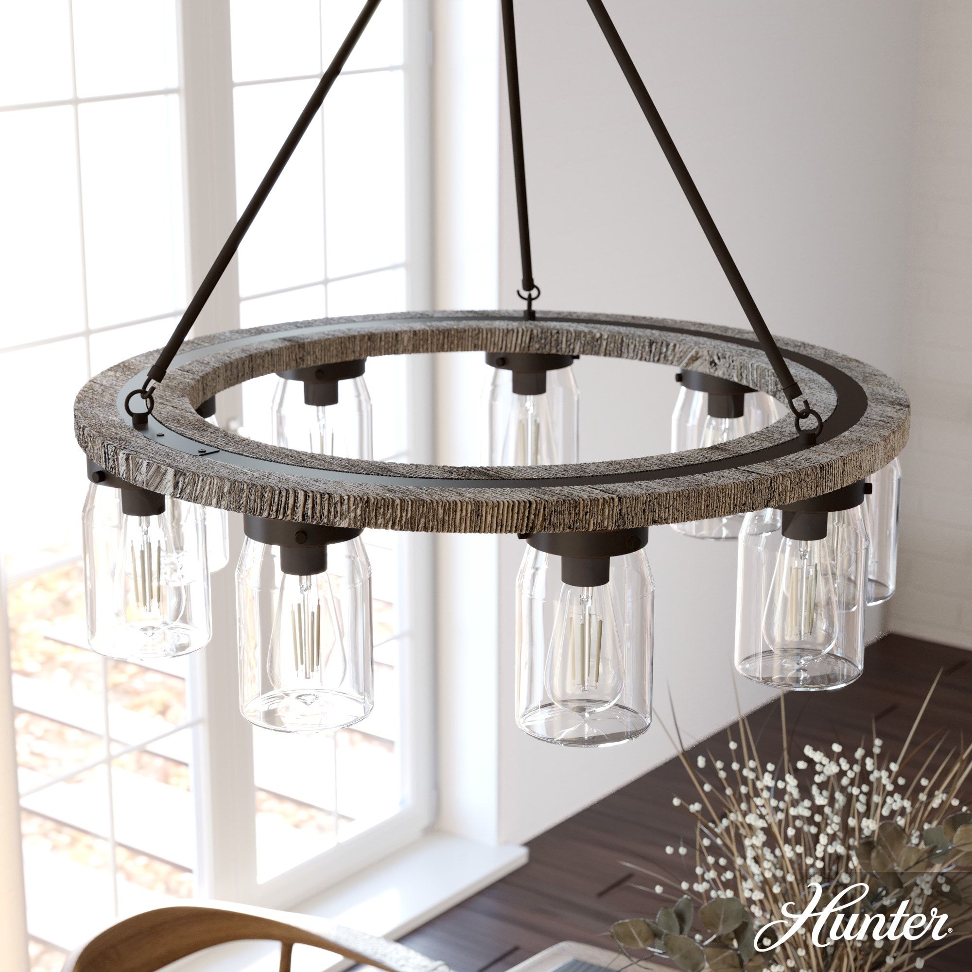 Devon Park Onyx Bengal 9-Light Bronze Wagon Wheel Chandelier