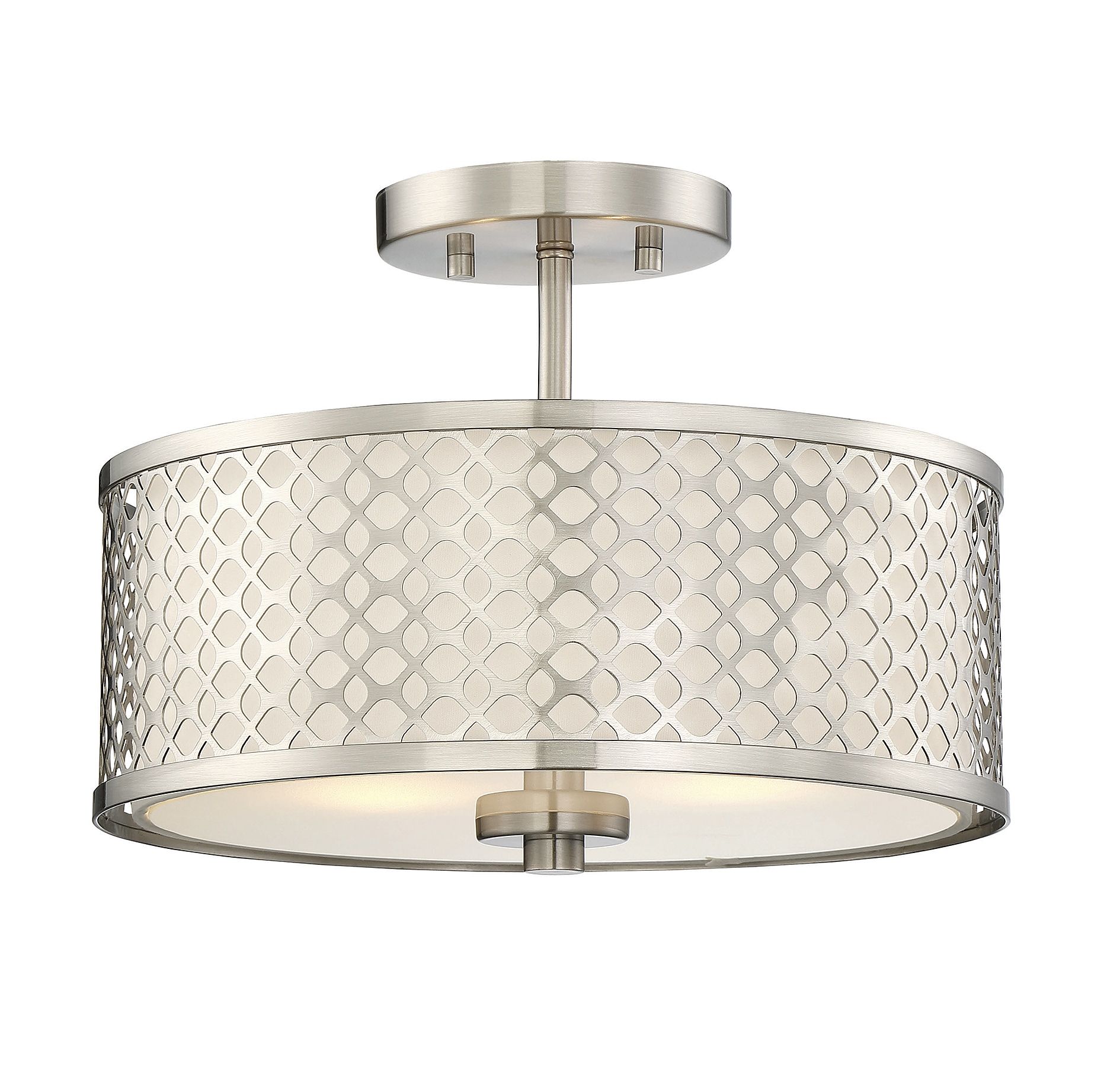 Meridian Lite Trends Meridian 2 -Light 13-in Brushed Nickel Semi Flush Mount Light