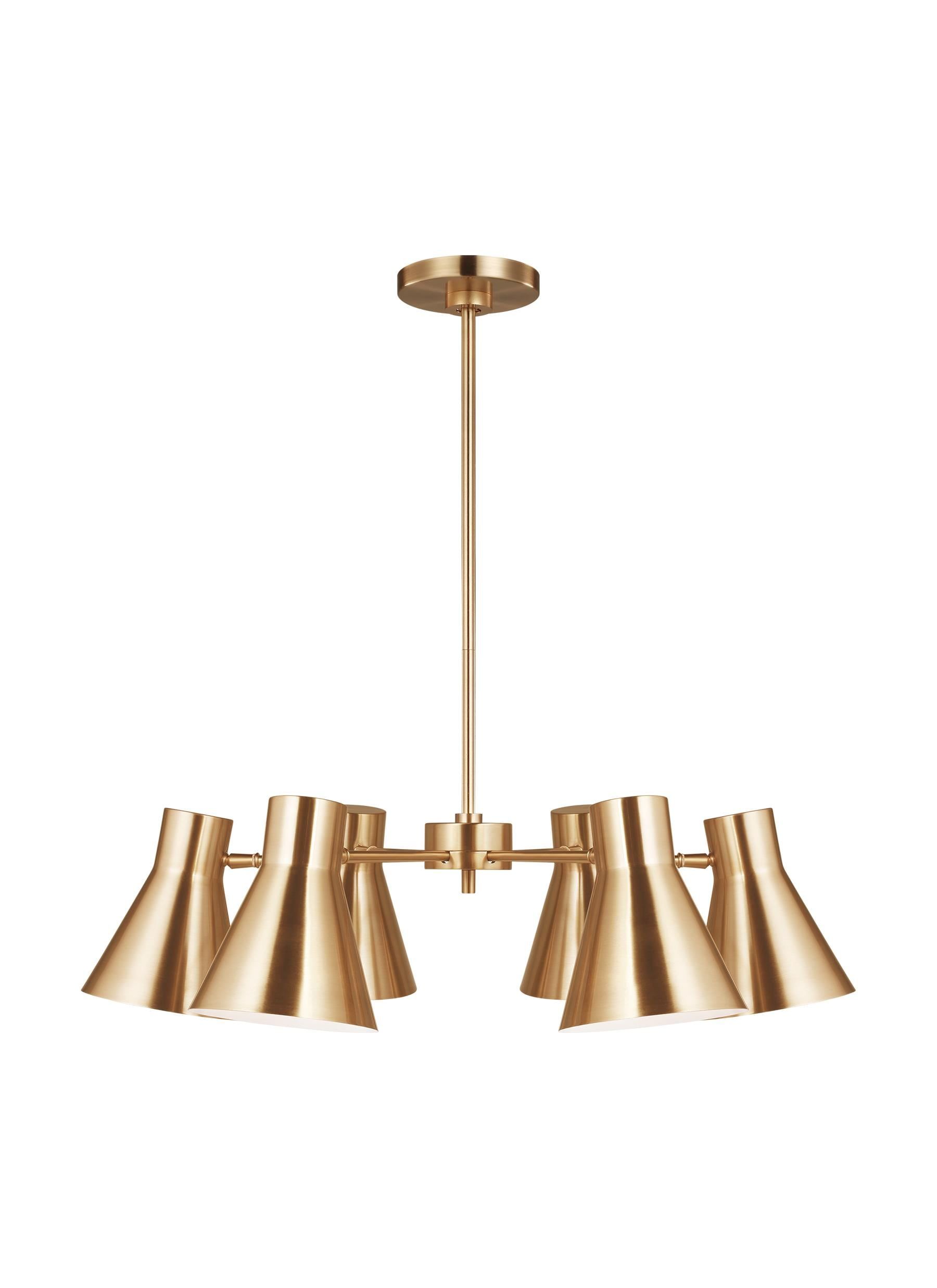 Chet 6-Light Satin Brass Steel Chandelier