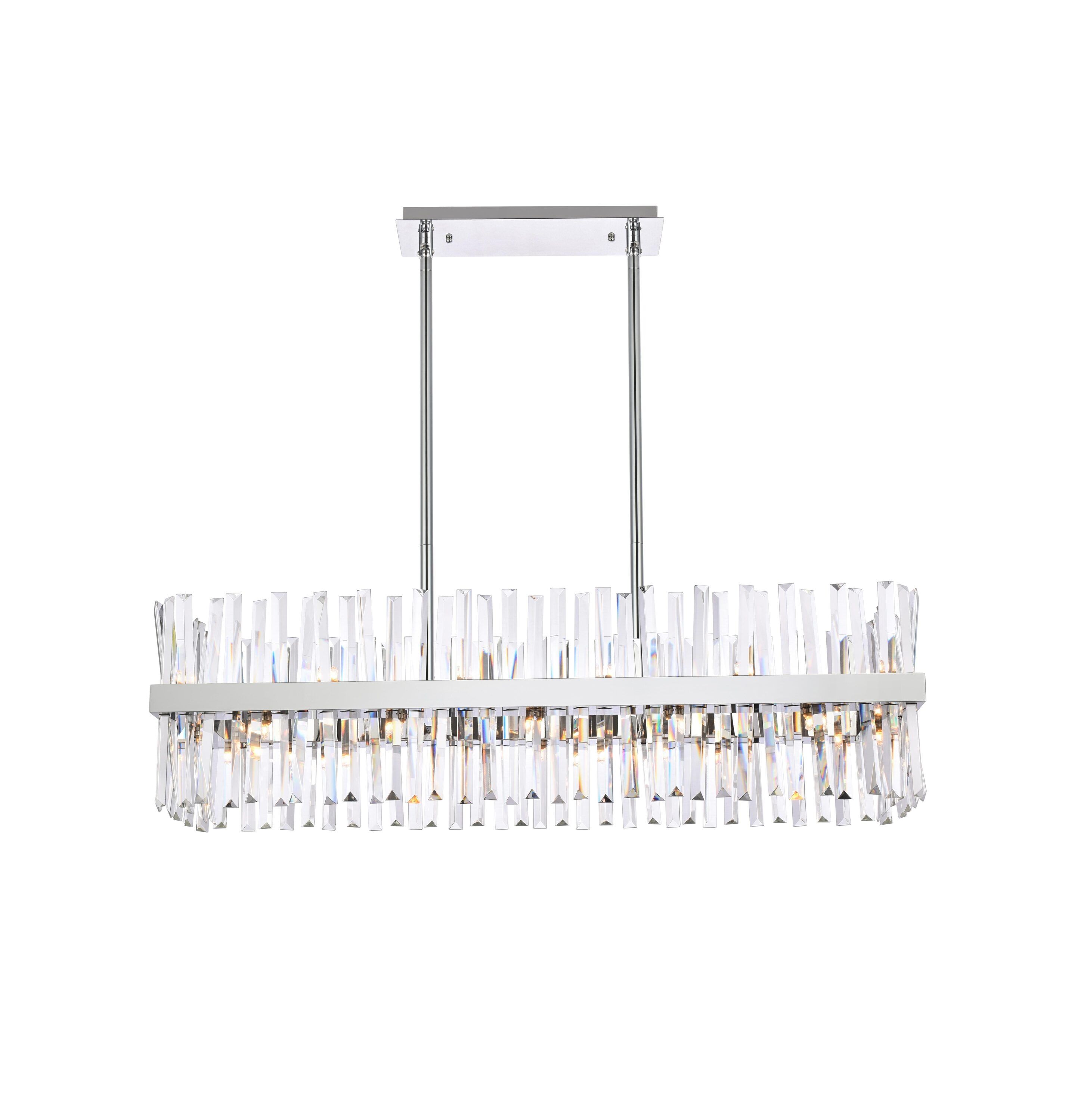 Serephina 24-Light Chrome Finish Crystal Prism Chandelier