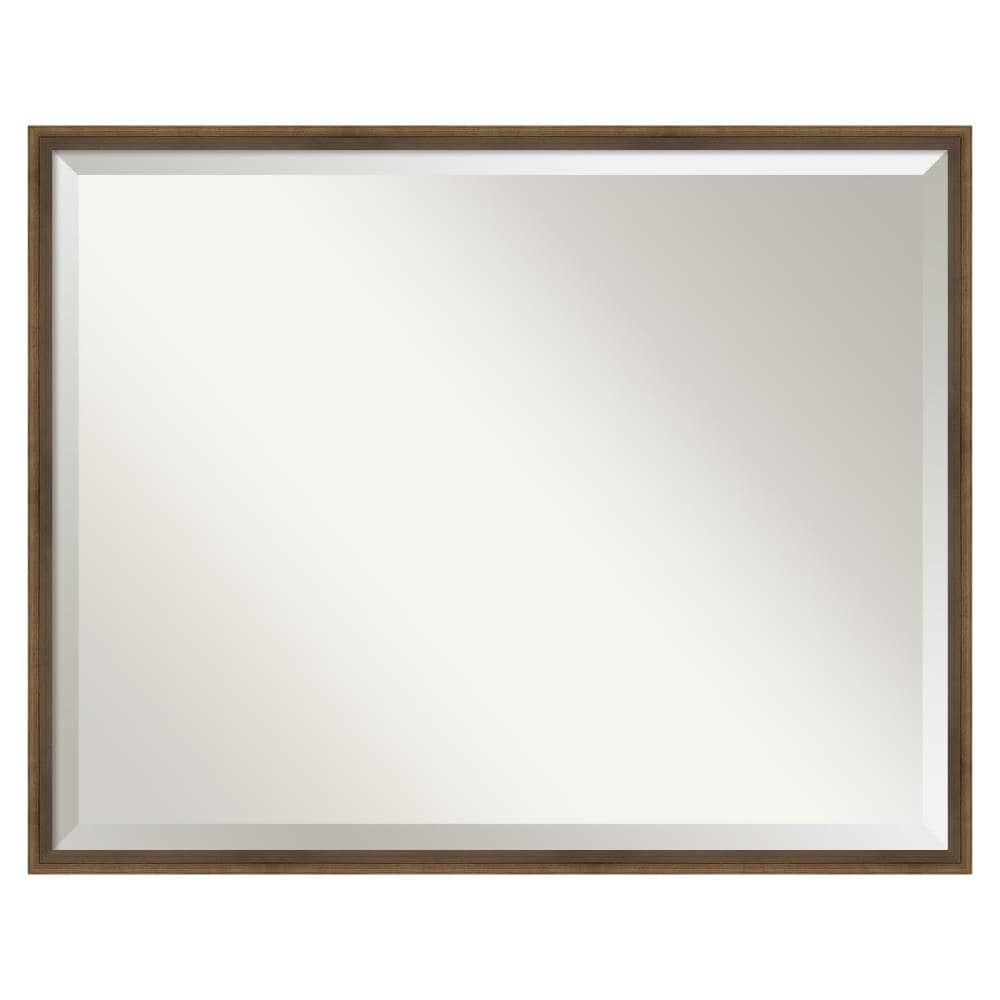 29" x 23" Bronze Beveled Wood Bathroom Vanity Mirror