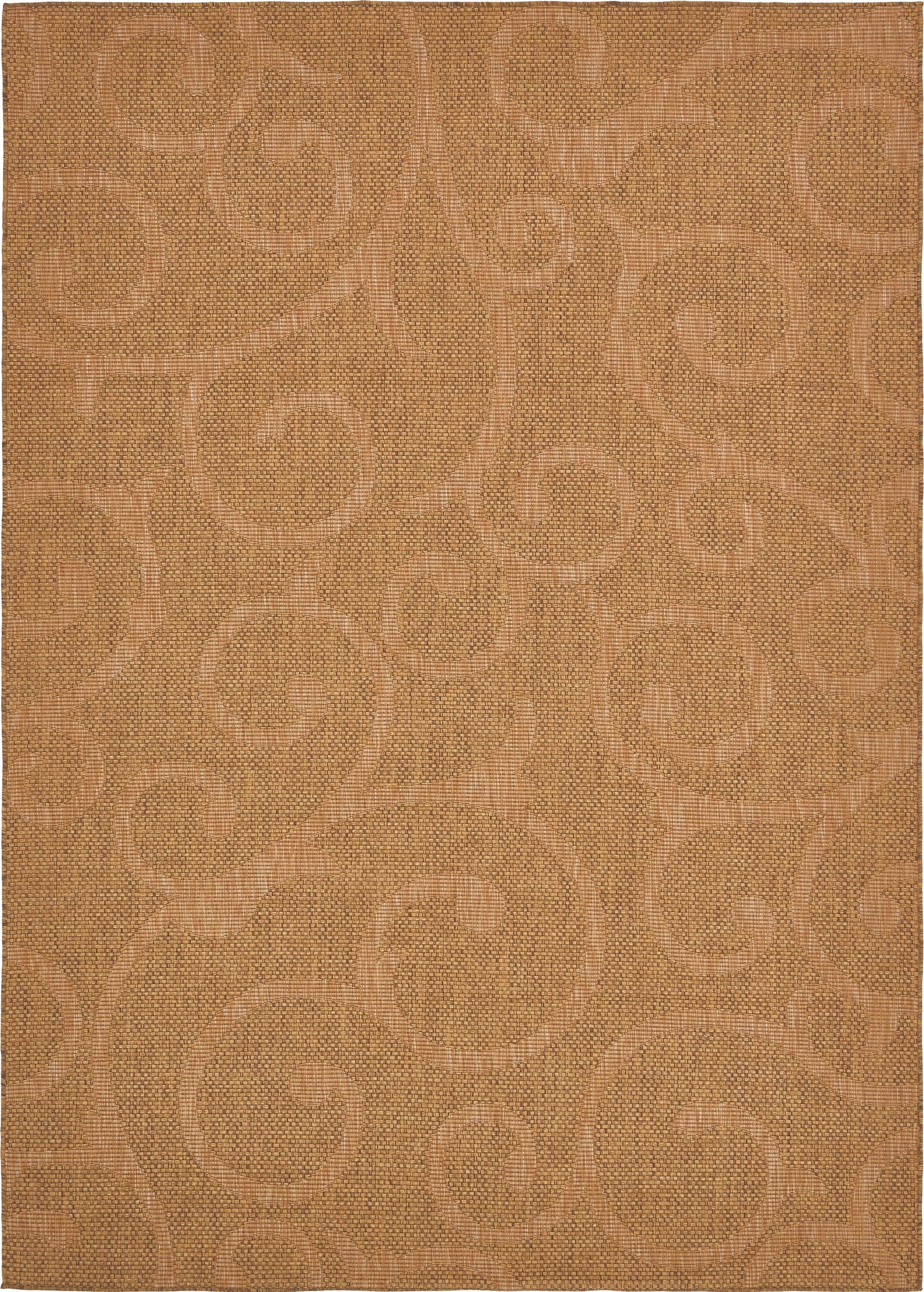 Easy-Care Synthetic Rectangular Outdoor Rug in Stain-Resistant Brown