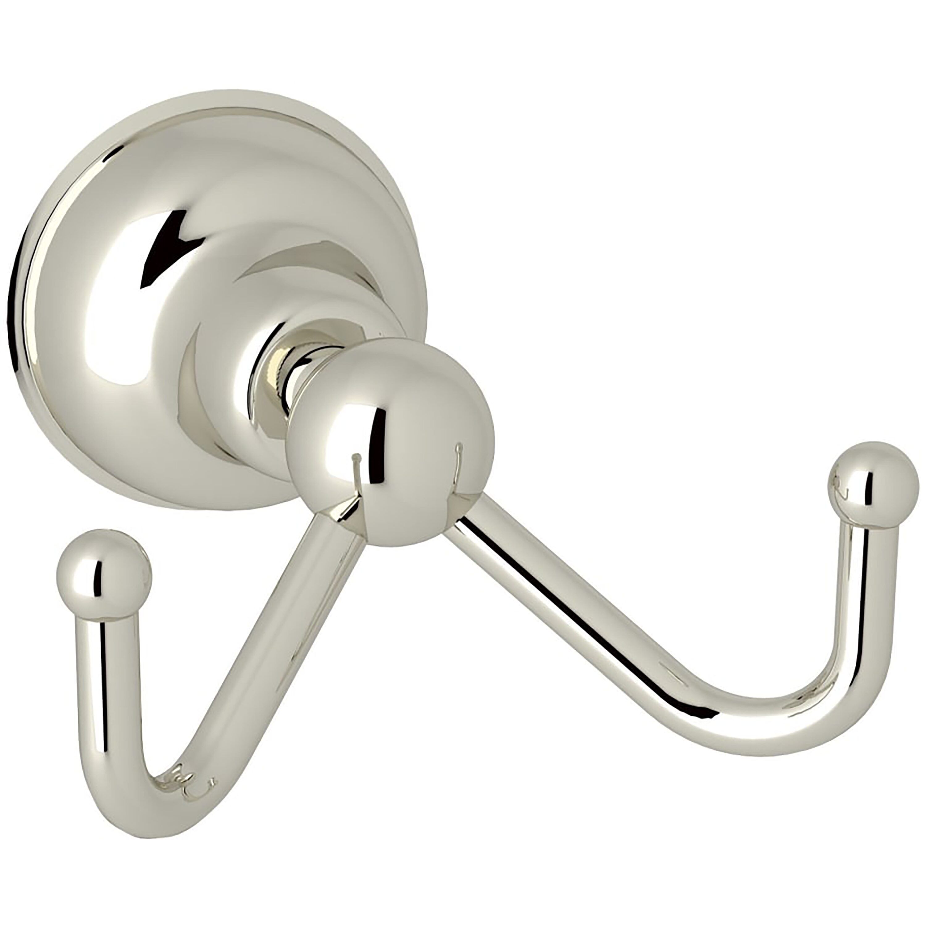 Polished Nickel Double Wall Mounted Robe Hook