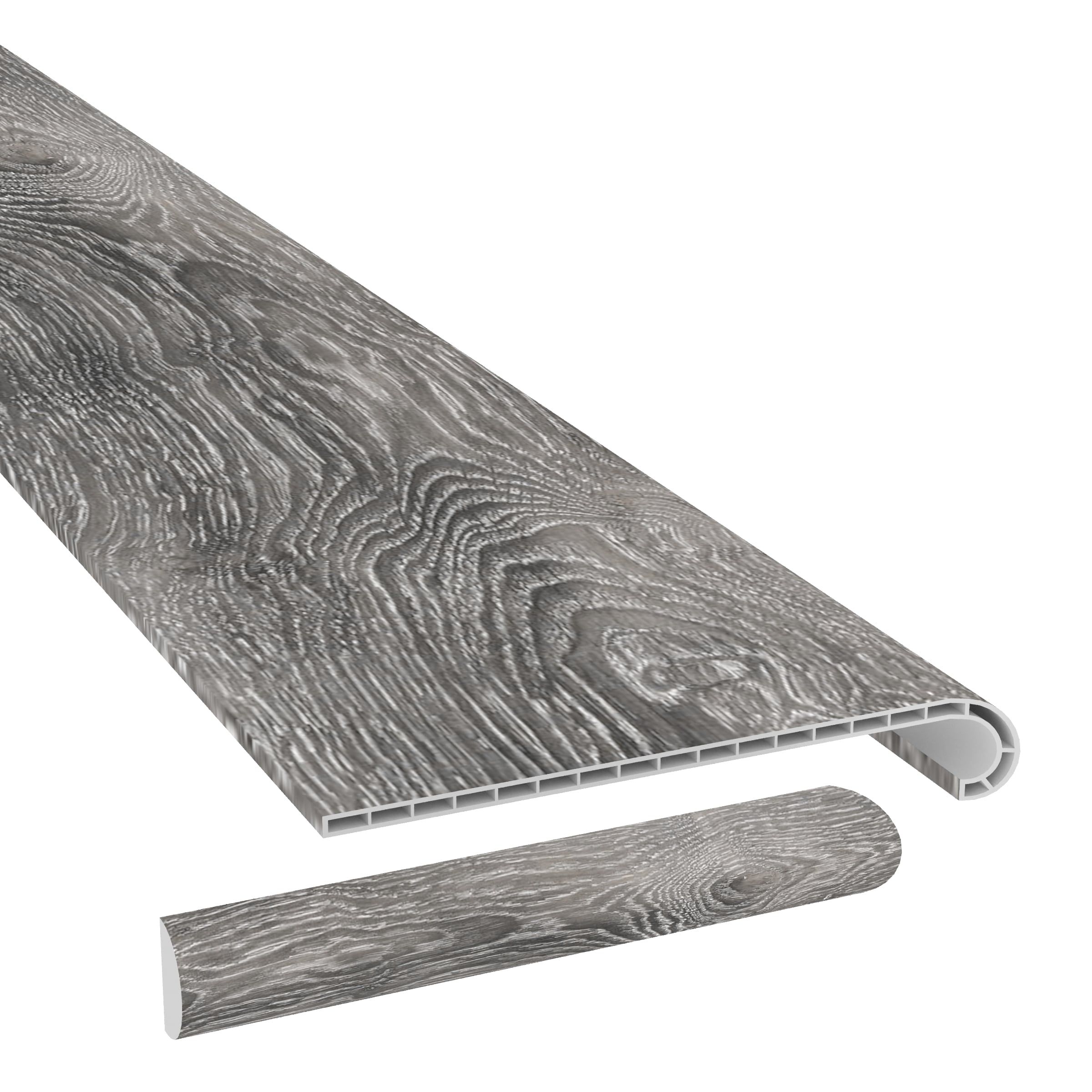 Gray Vinyl Eased Edge Stair Tread 49.8-in x 12.2-in