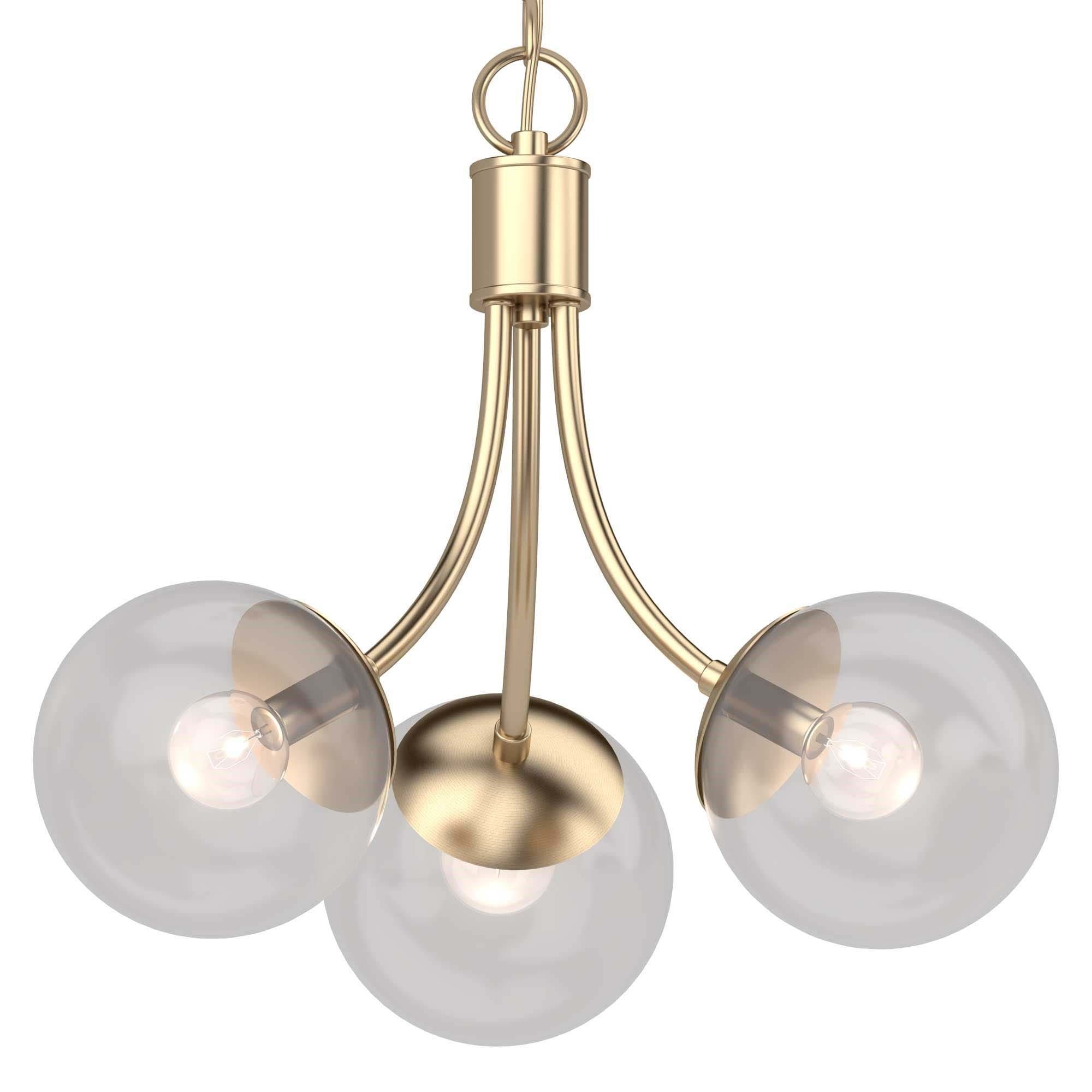 Antique Gold Globe Chandelier with Polished Smooth Finish 18.5"