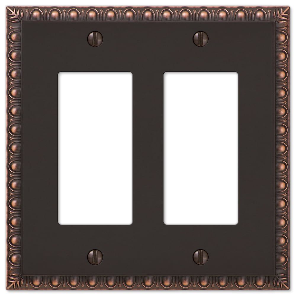 Aged Bronze Double Rocker Cast Metal Wall Plate