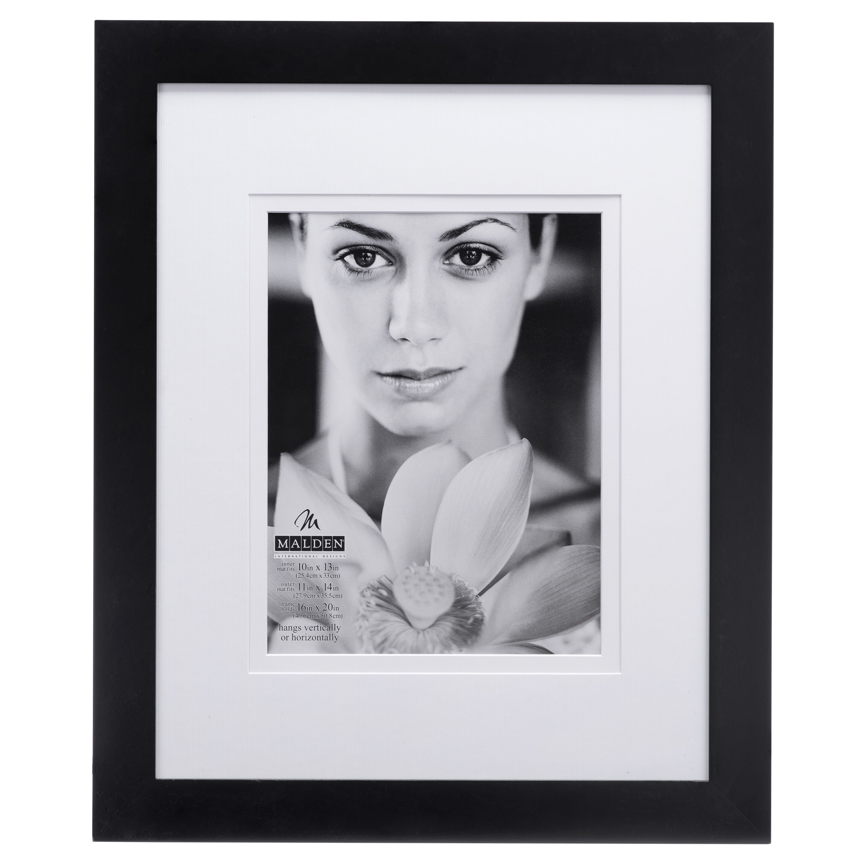 Black Wood 16x20 Picture Frame with White Mat