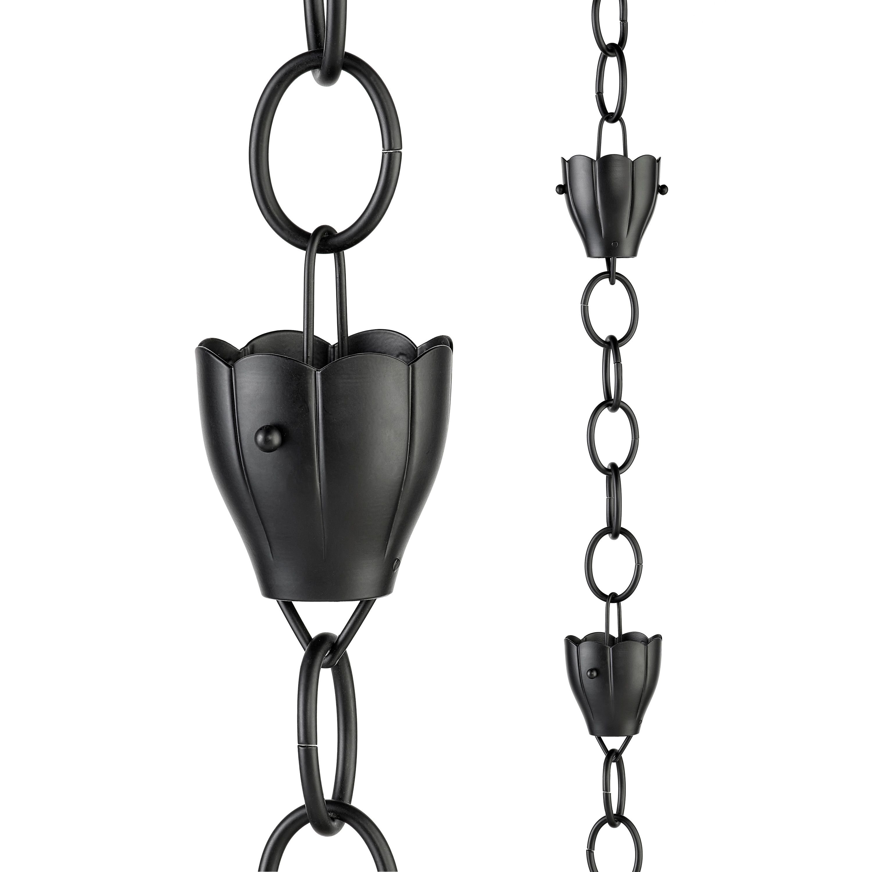 8.5 ft Black Aluminum Crocus Rain Chain