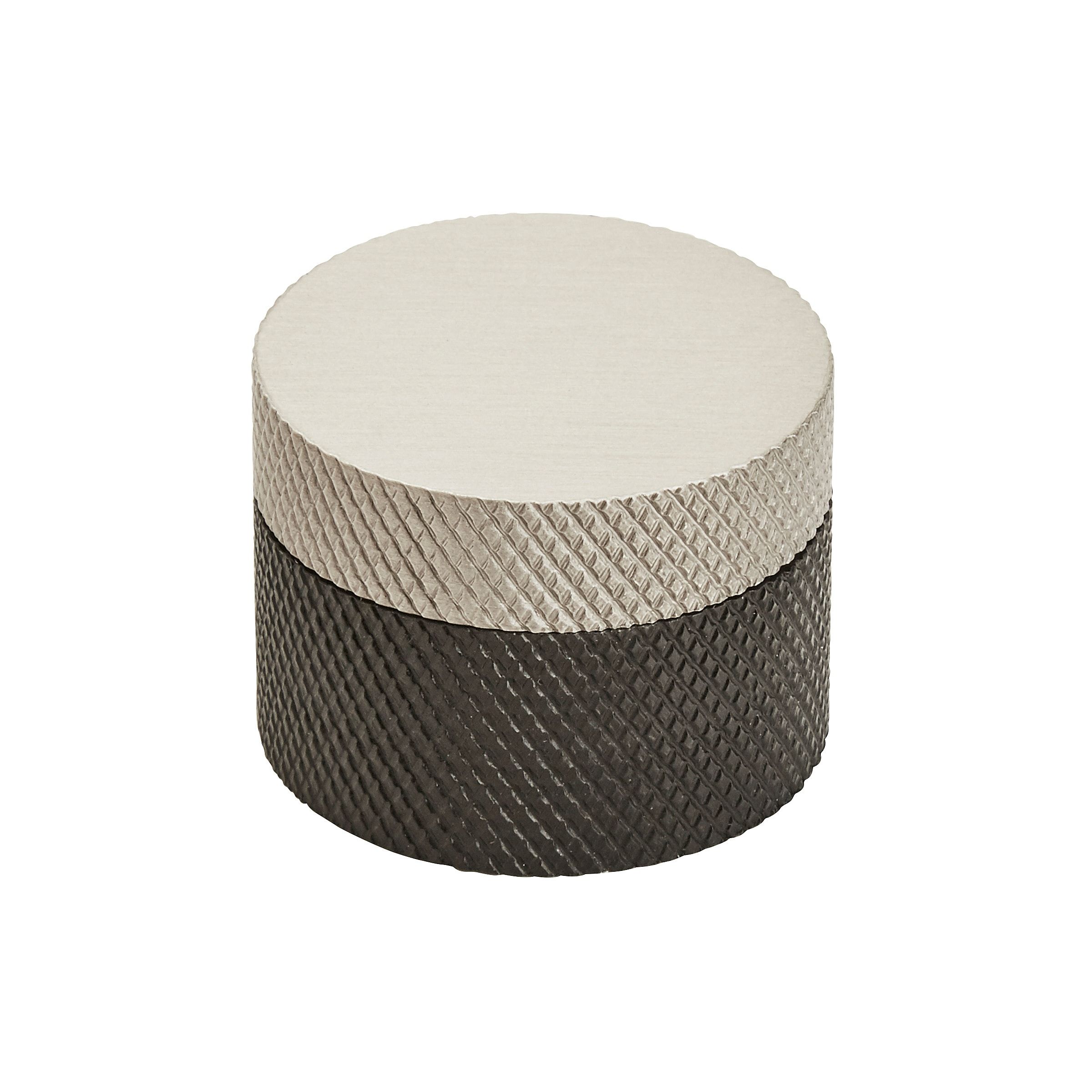 Matte Black and Silver Aluminum Round Cabinet Knob