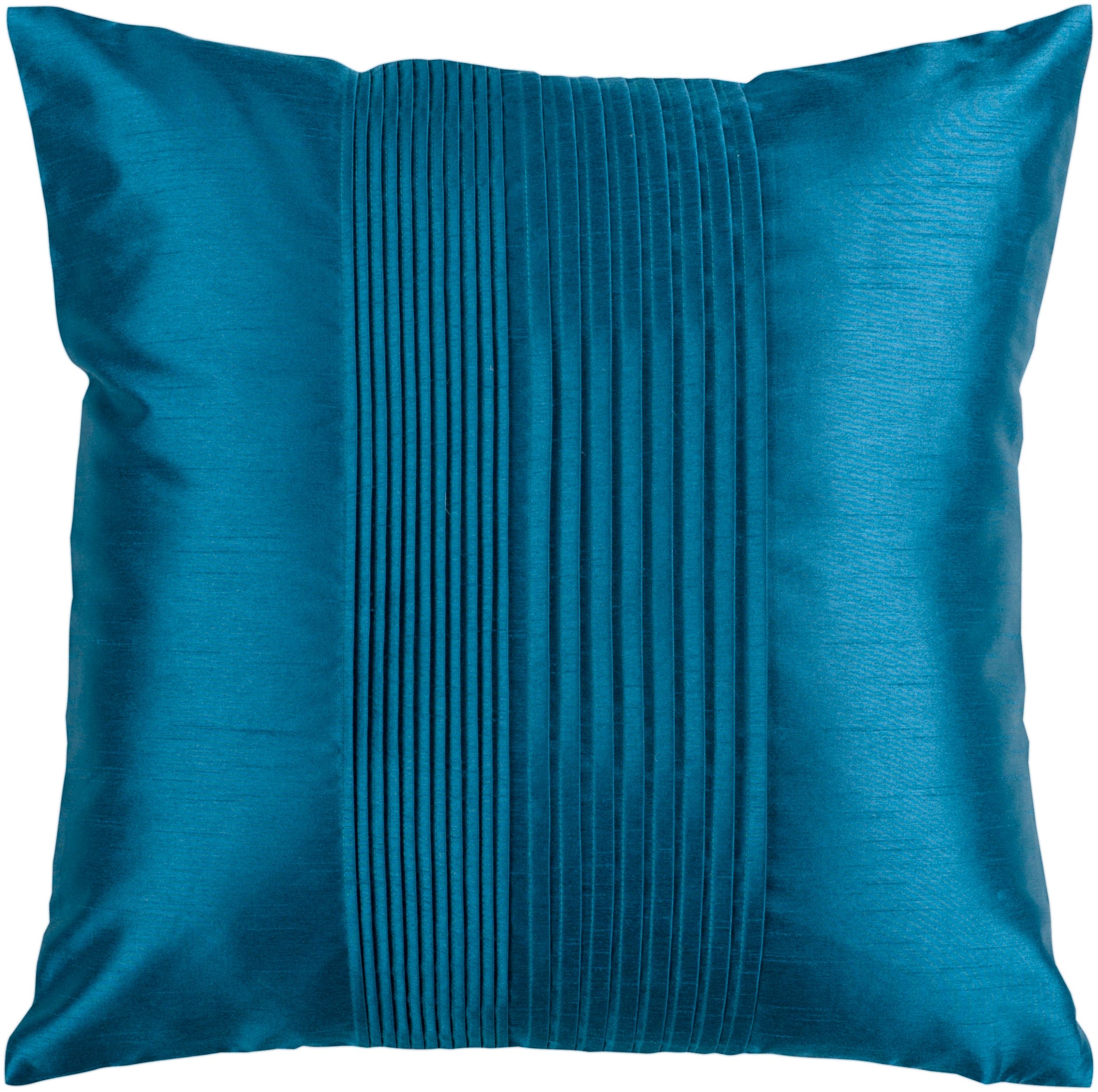 Oslo Teal Blue Pleated Square Down Throw Pillow